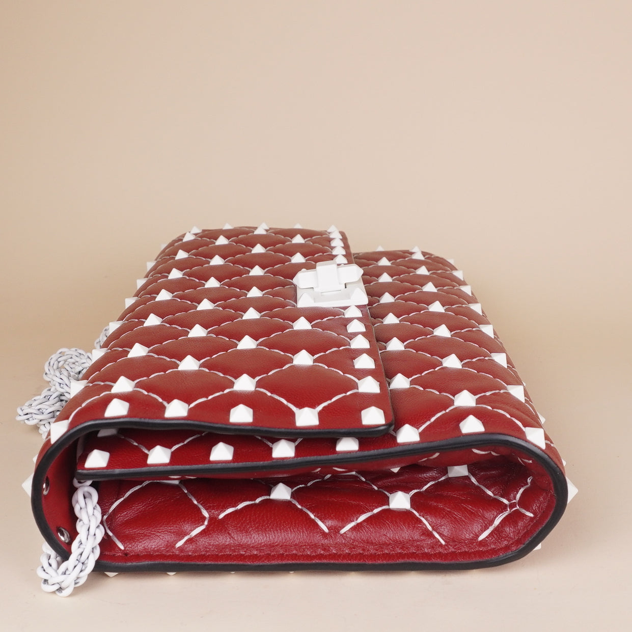 PRE-OWNED Free Red Rockstud Spike Wallet on Chain