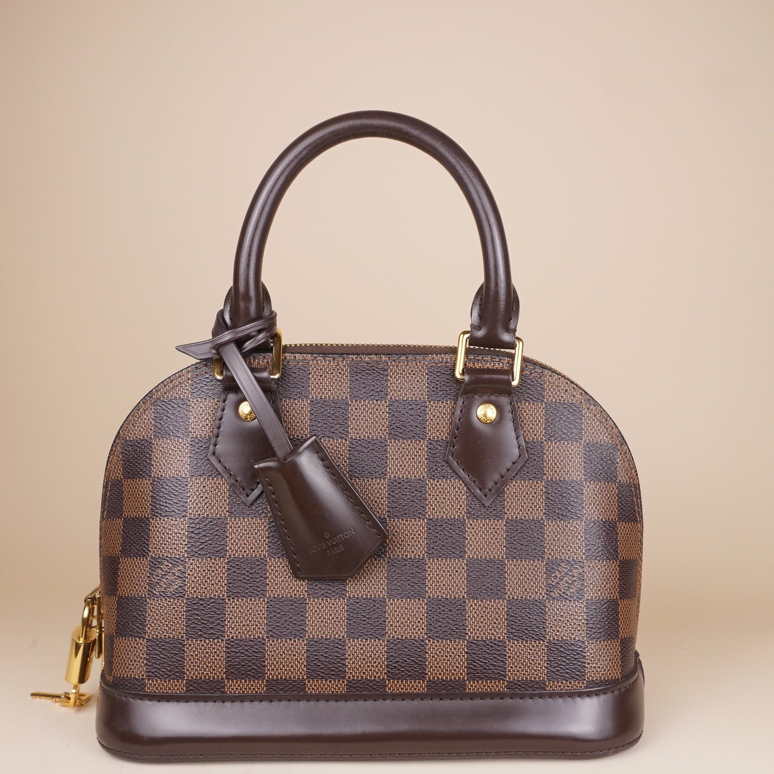 PRE-OWNED LV Damier Ebene Coated Canvas Alma BB