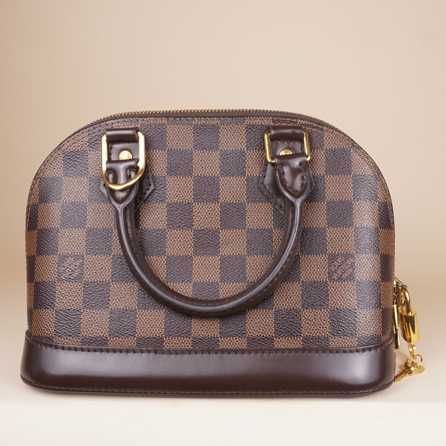 PRE-OWNED LV Damier Ebene Coated Canvas Alma BB