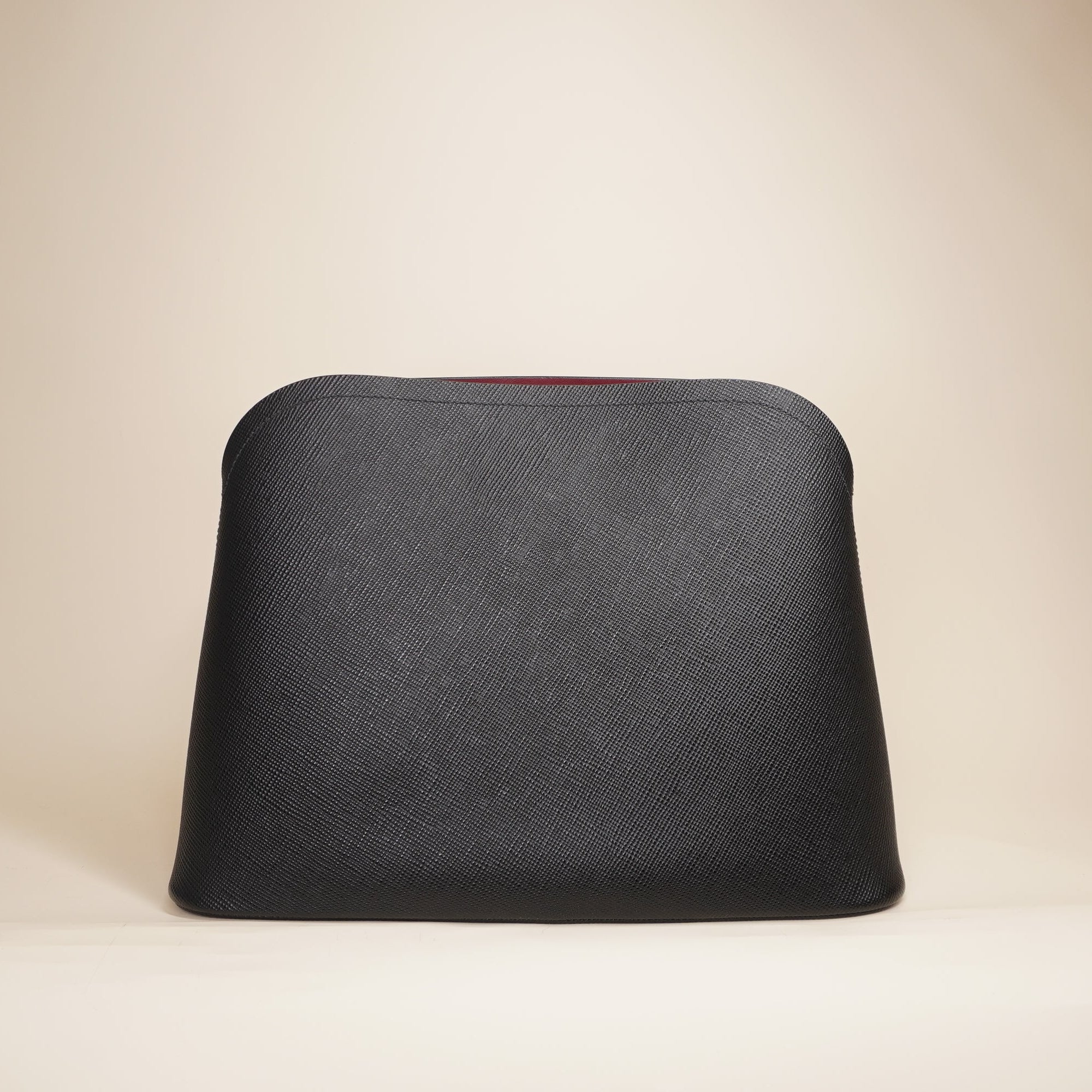 PRE-OWNED Black Saffiano Leather Matinee Tote Shoulder Bag