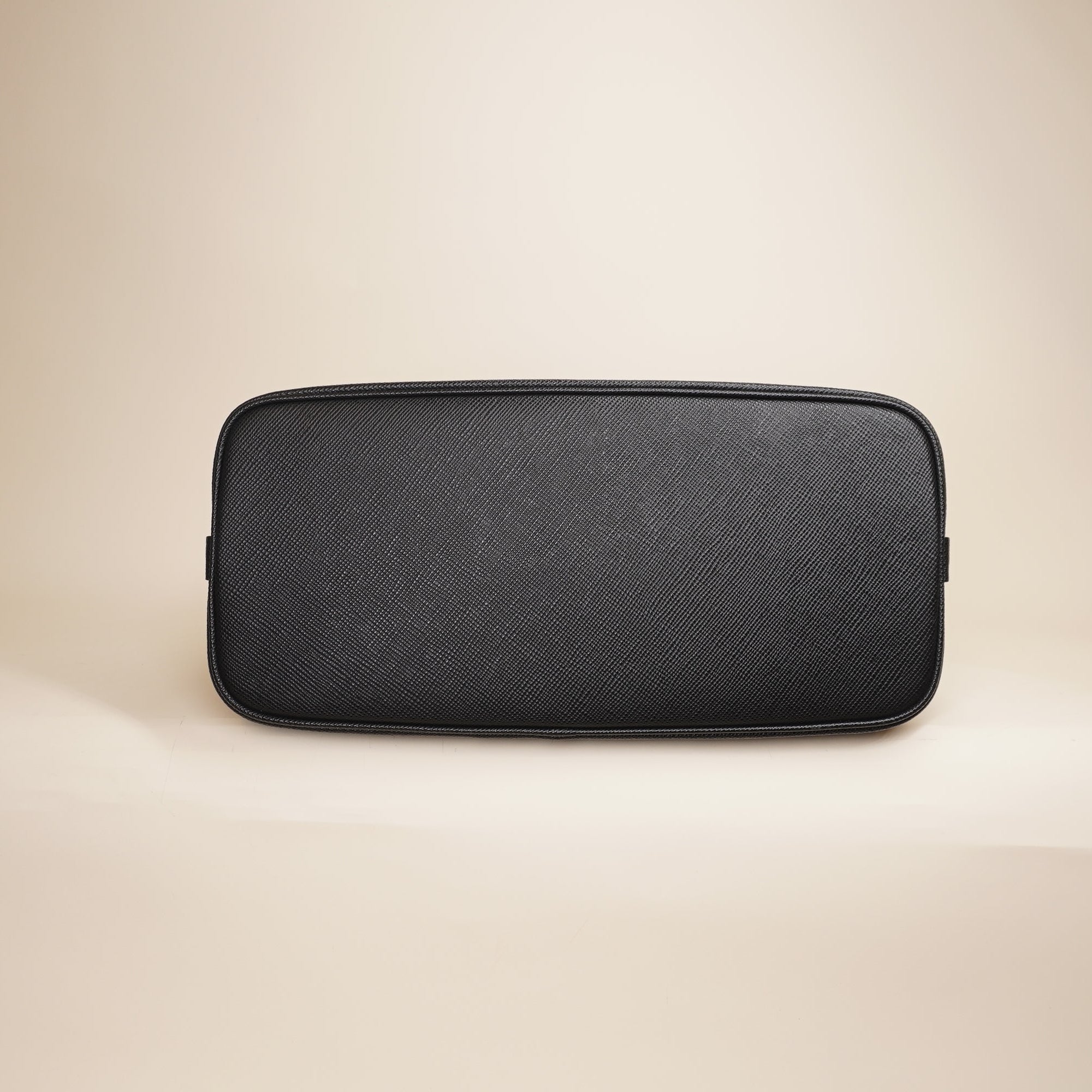 PRE-OWNED Black Saffiano Leather Matinee Tote Shoulder Bag