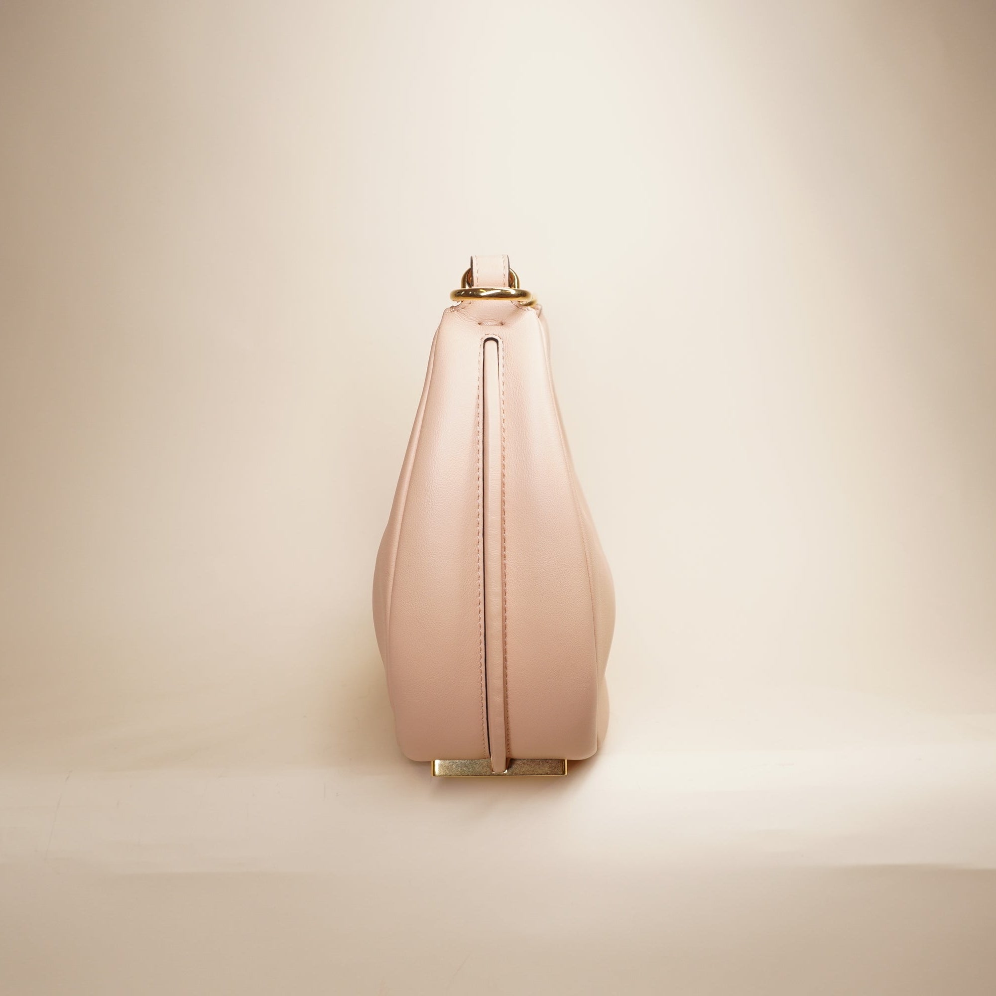 PRE-OWNED Vitello Grace Matte Small Fendigraphy Hobo Bag Light Rose