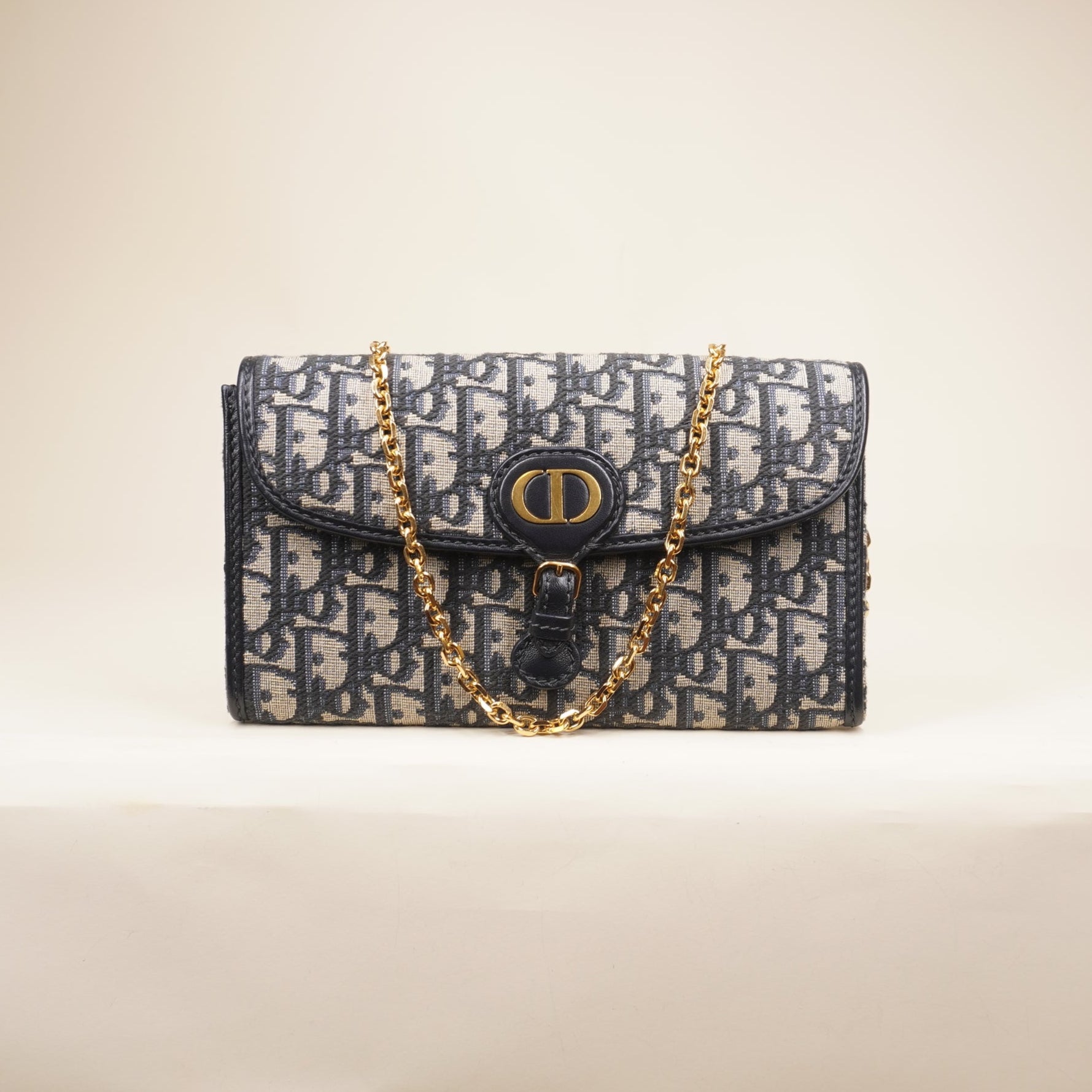 PRE-OWNED Oblique Bobby East West Pouch With Chain