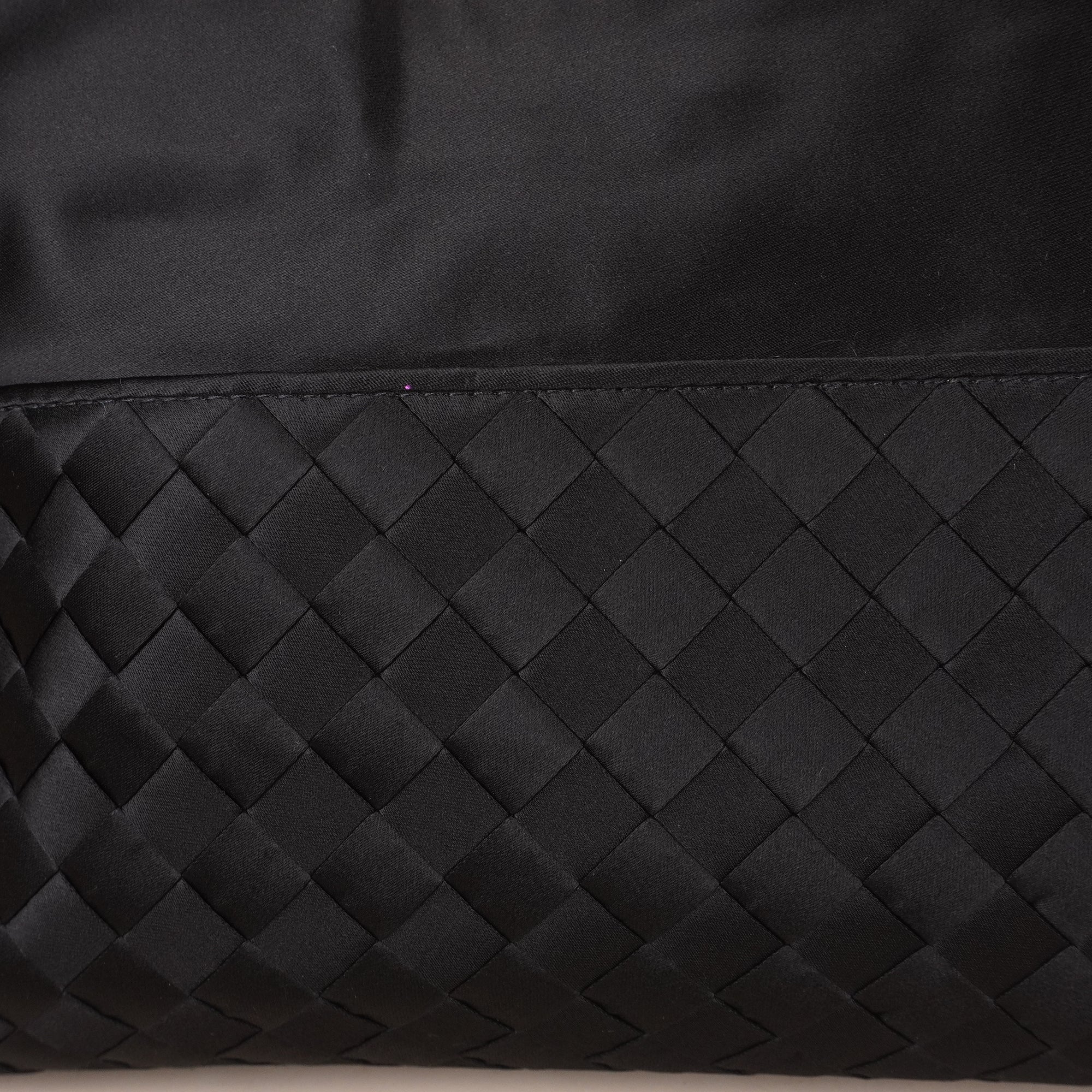 PRE-OWNED BV Vintage Satin & Intrecciato Shoulder Bag