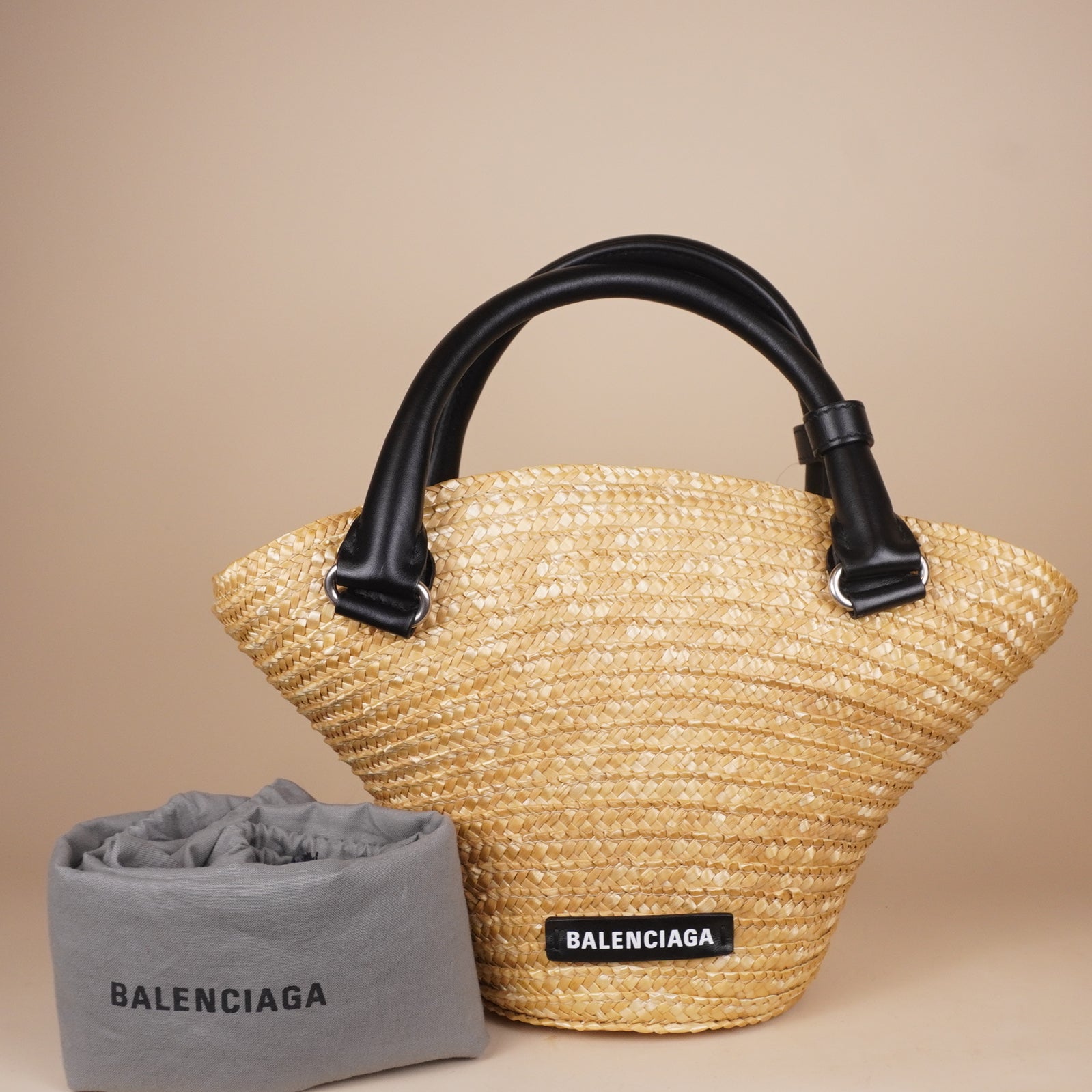 PRE-OWNED Braided Raffia Mini Tote Bag