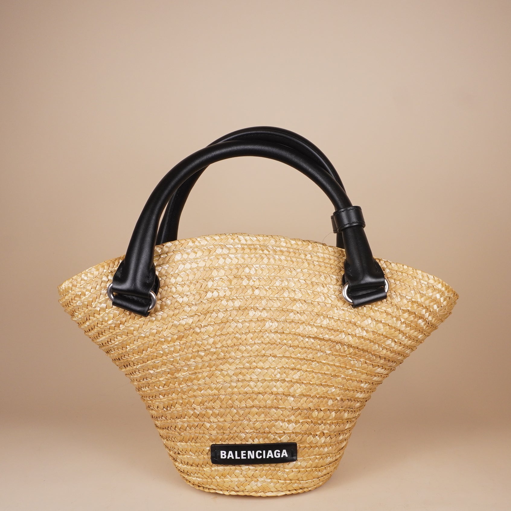 PRE-OWNED Braided Raffia Mini Tote Bag