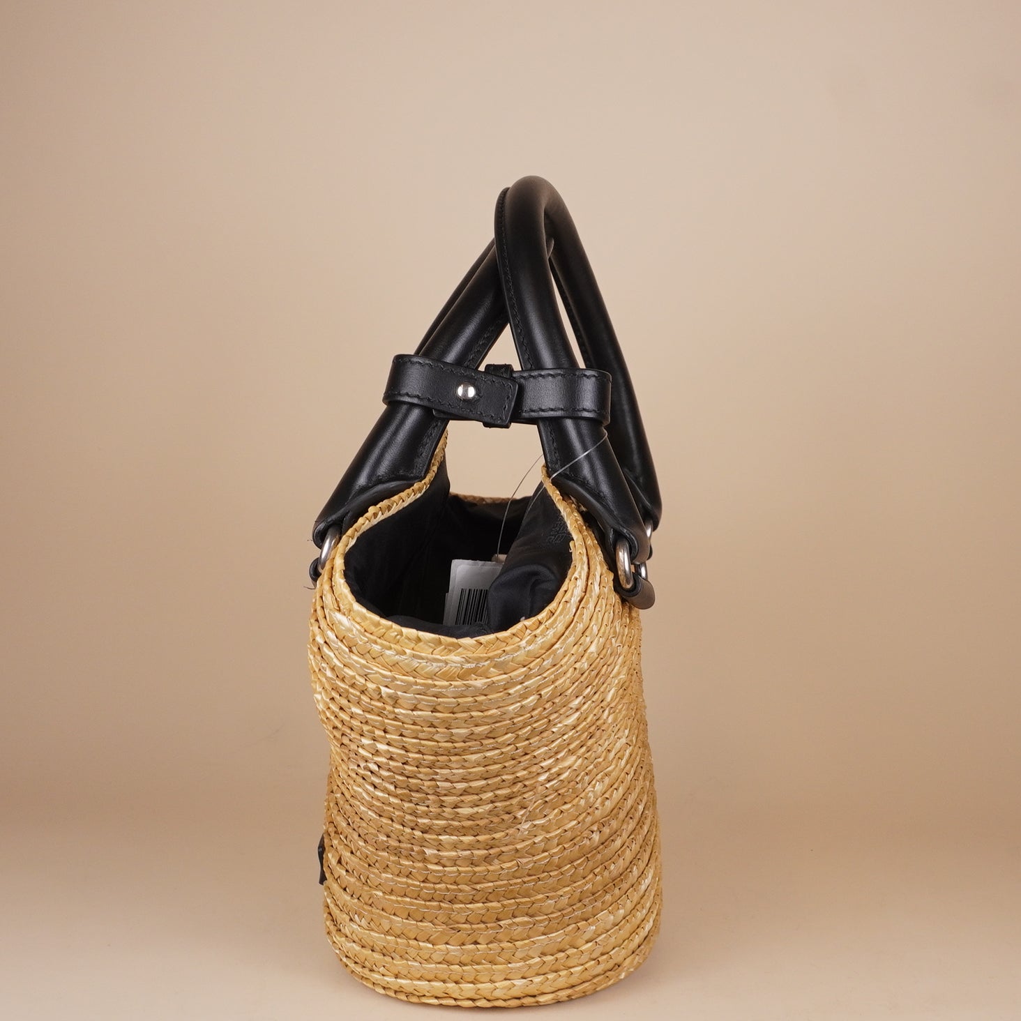PRE-OWNED Braided Raffia Mini Tote Bag