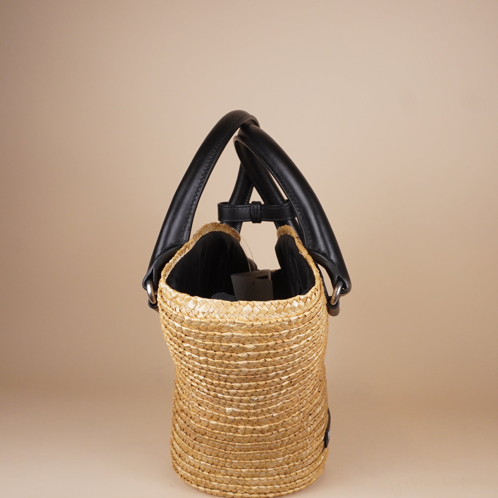 PRE-OWNED Braided Raffia Mini Tote Bag