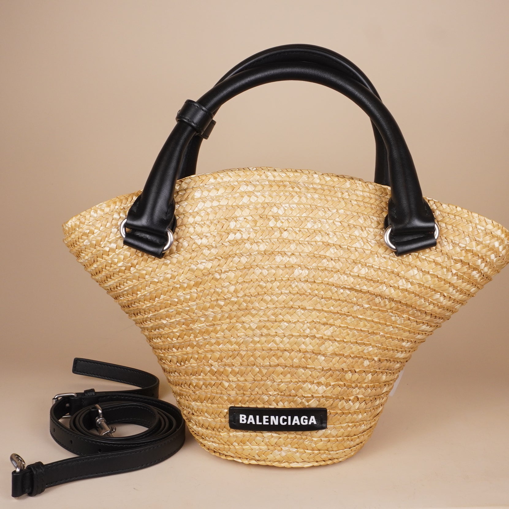 PRE-OWNED Braided Raffia Mini Tote Bag