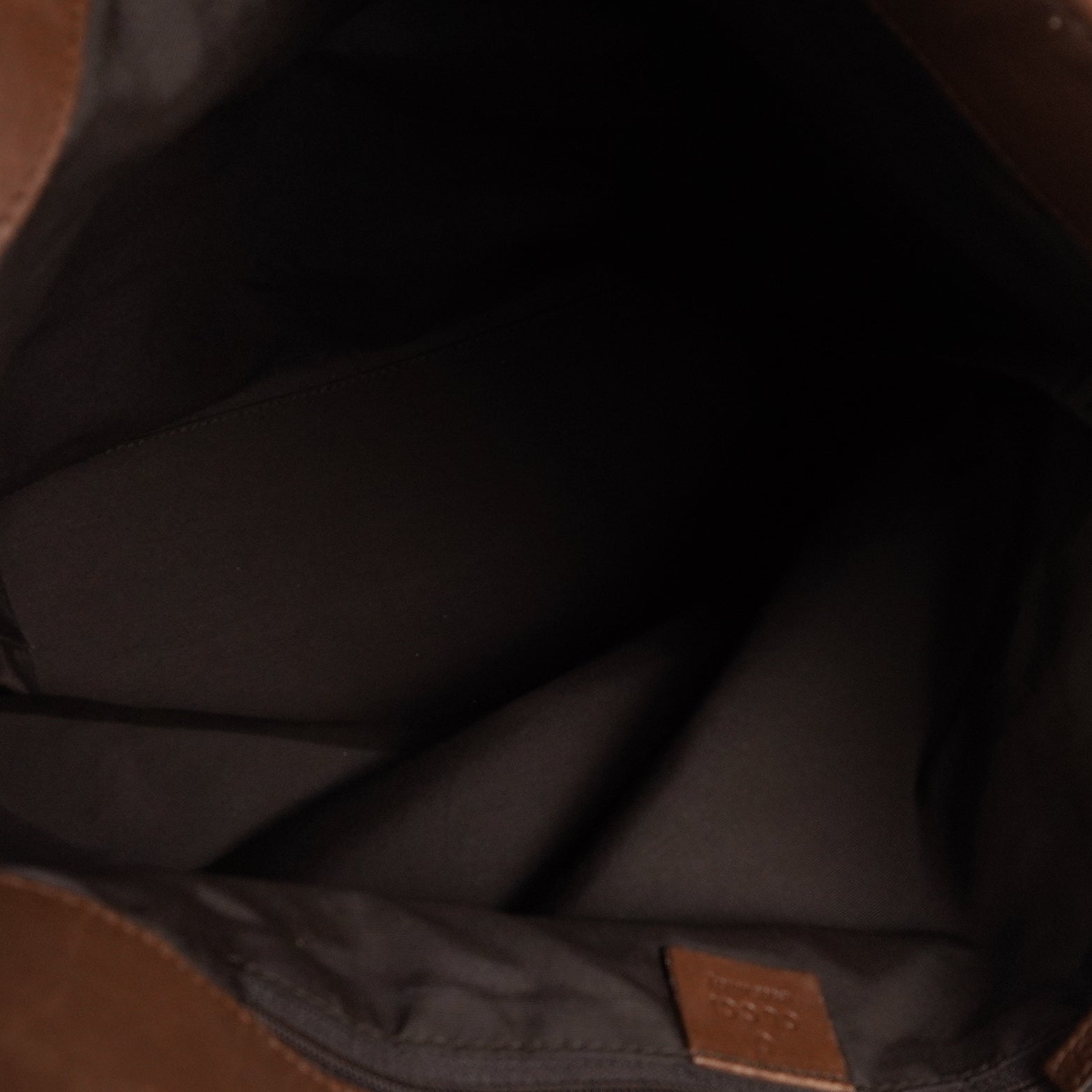 PRE-OWNED GG Brown Gold Canvas Tote Bag