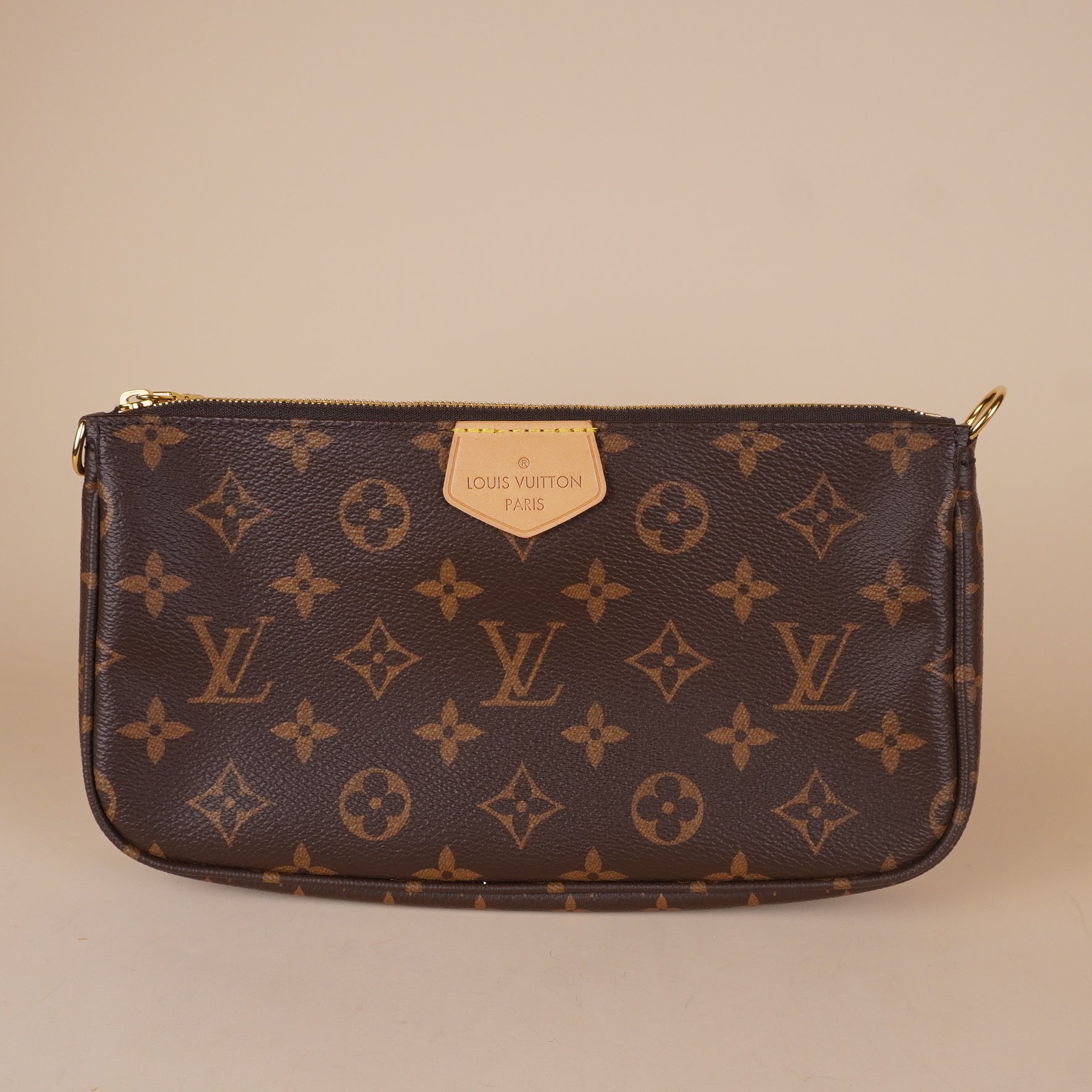 PRE-OWNED LV Monogram Multi Pochette w/strap