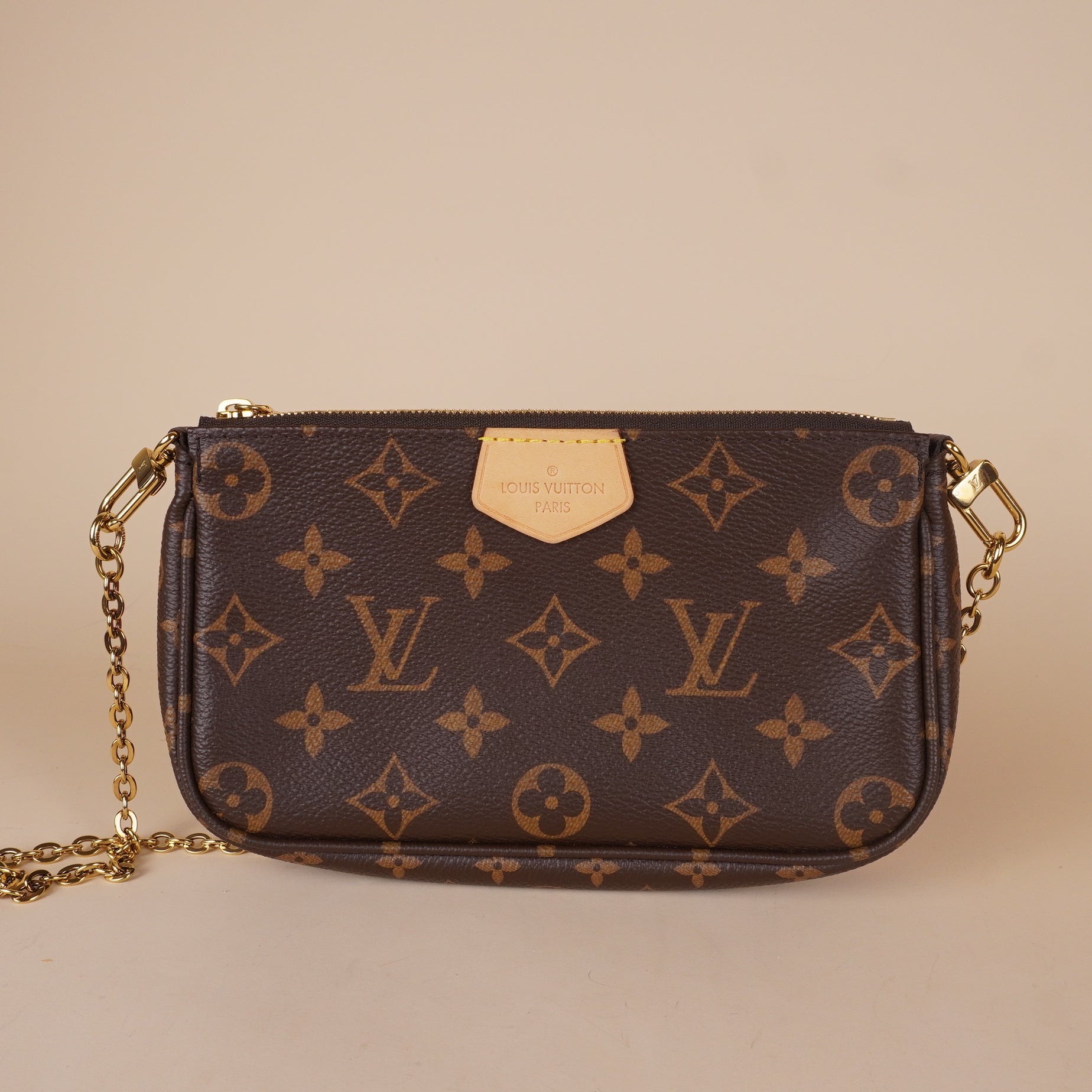 PRE-OWNED LV Monogram Multi Pochette w/strap