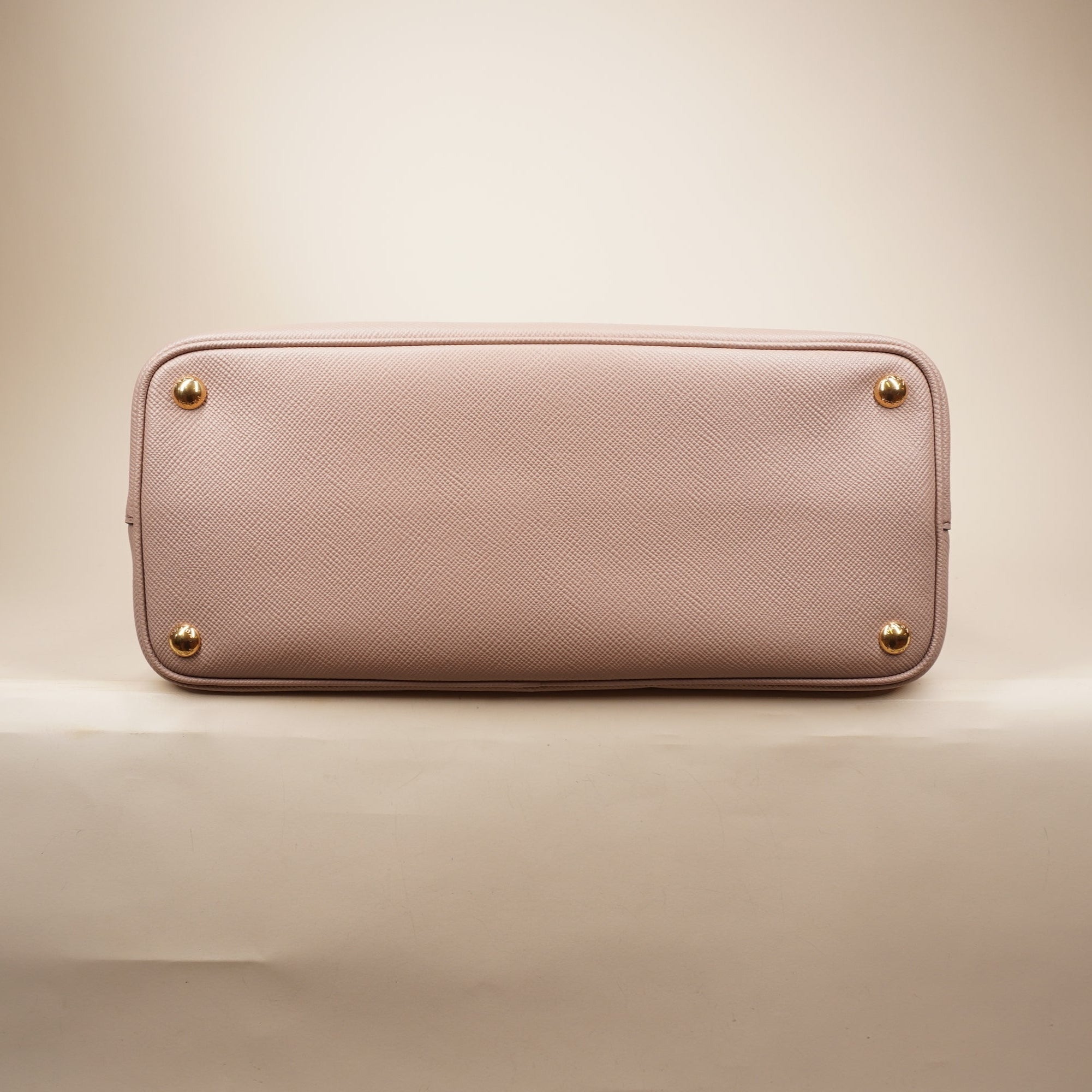 PRE-OWNED Rose Saffiano Cuir Medium Double Bag Cammeo Shoulder Bag