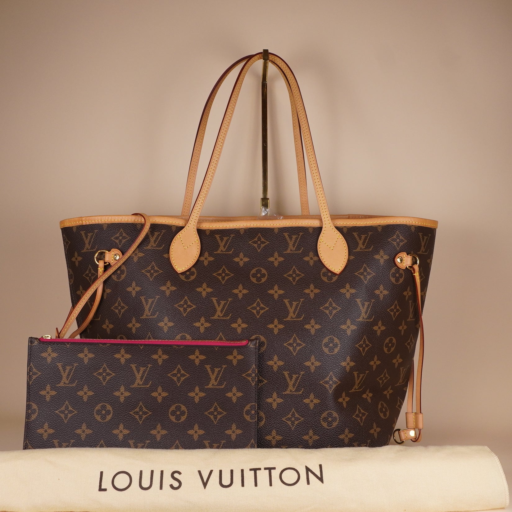 PRE-OWNED LV Brown Monogram Coated Canvas Neverfull MM