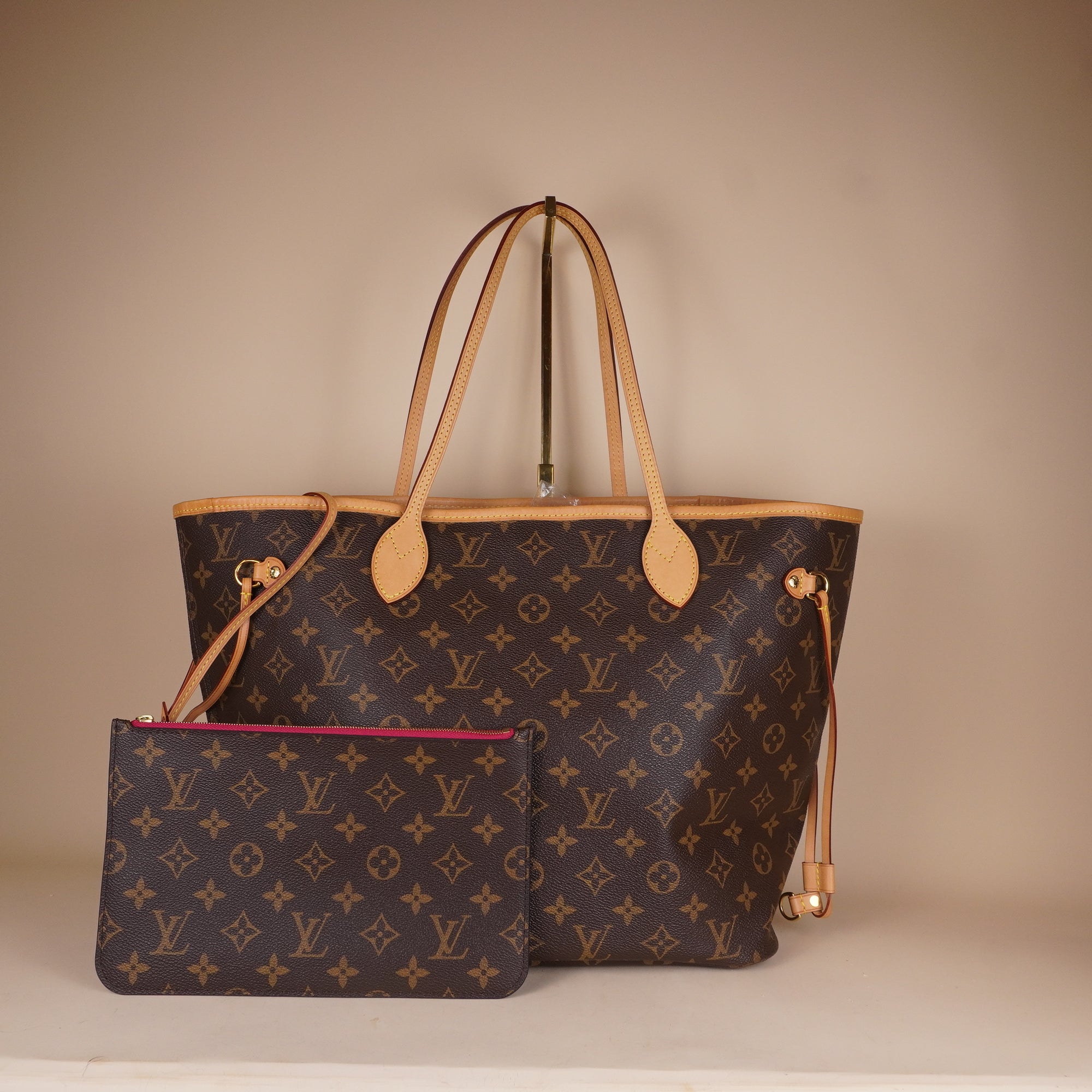 PRE-OWNED LV Brown Monogram Coated Canvas Neverfull MM