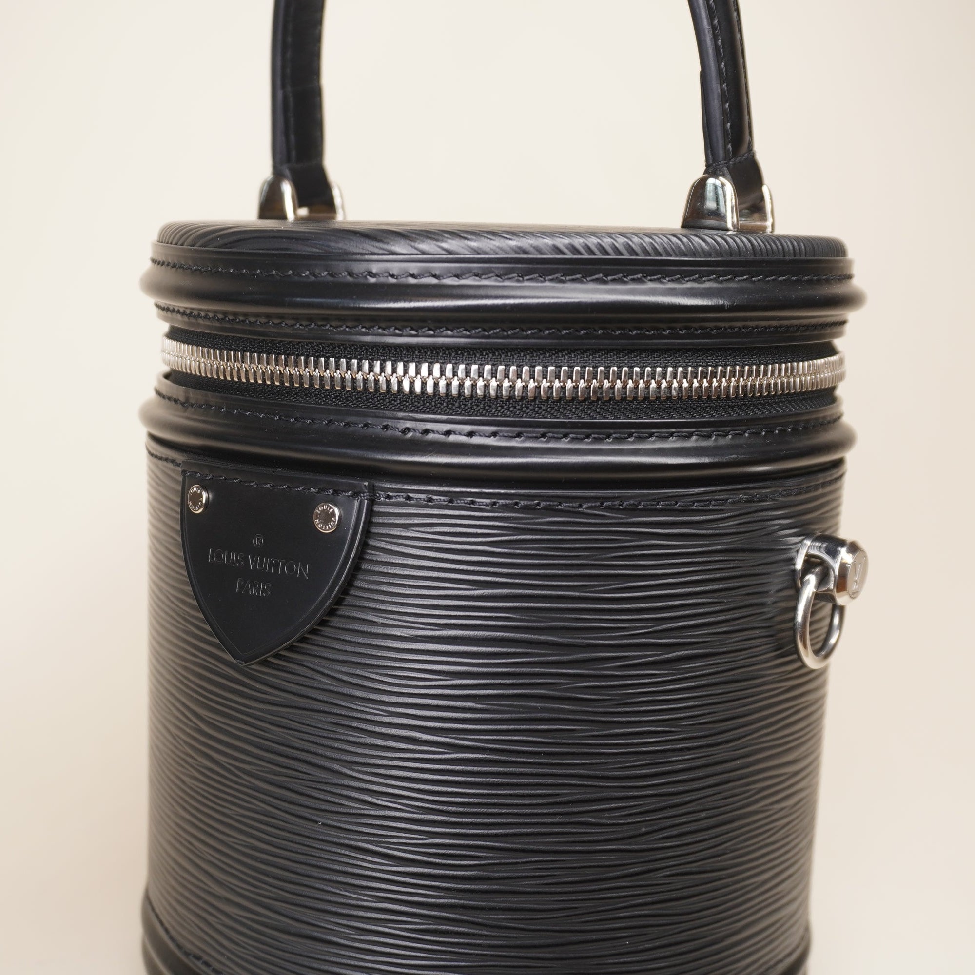 PRE-OWNED LV Cannes EPI Black Calfskin Shoulder Bag