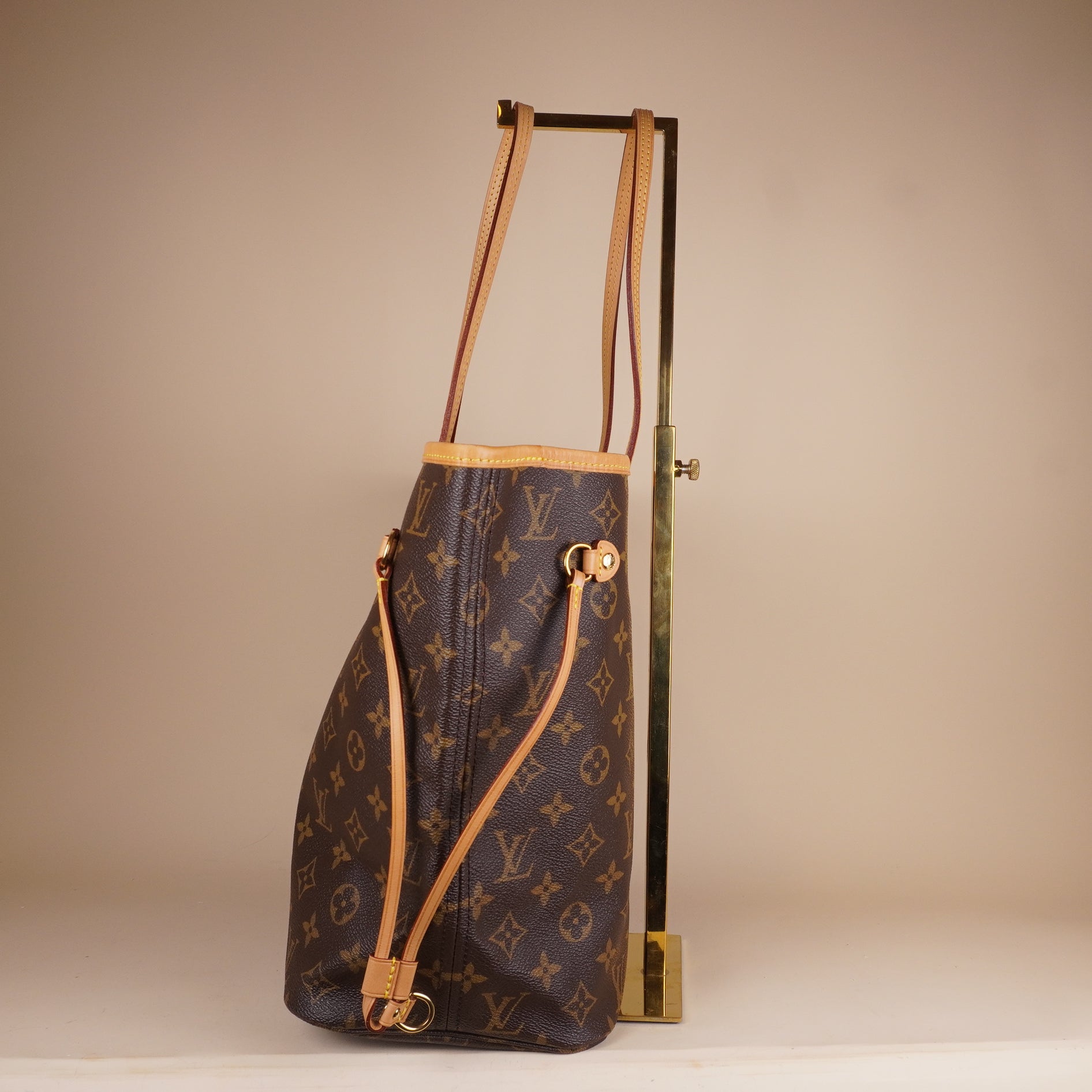 PRE-OWNED LV Brown Monogram Coated Canvas Neverfull MM