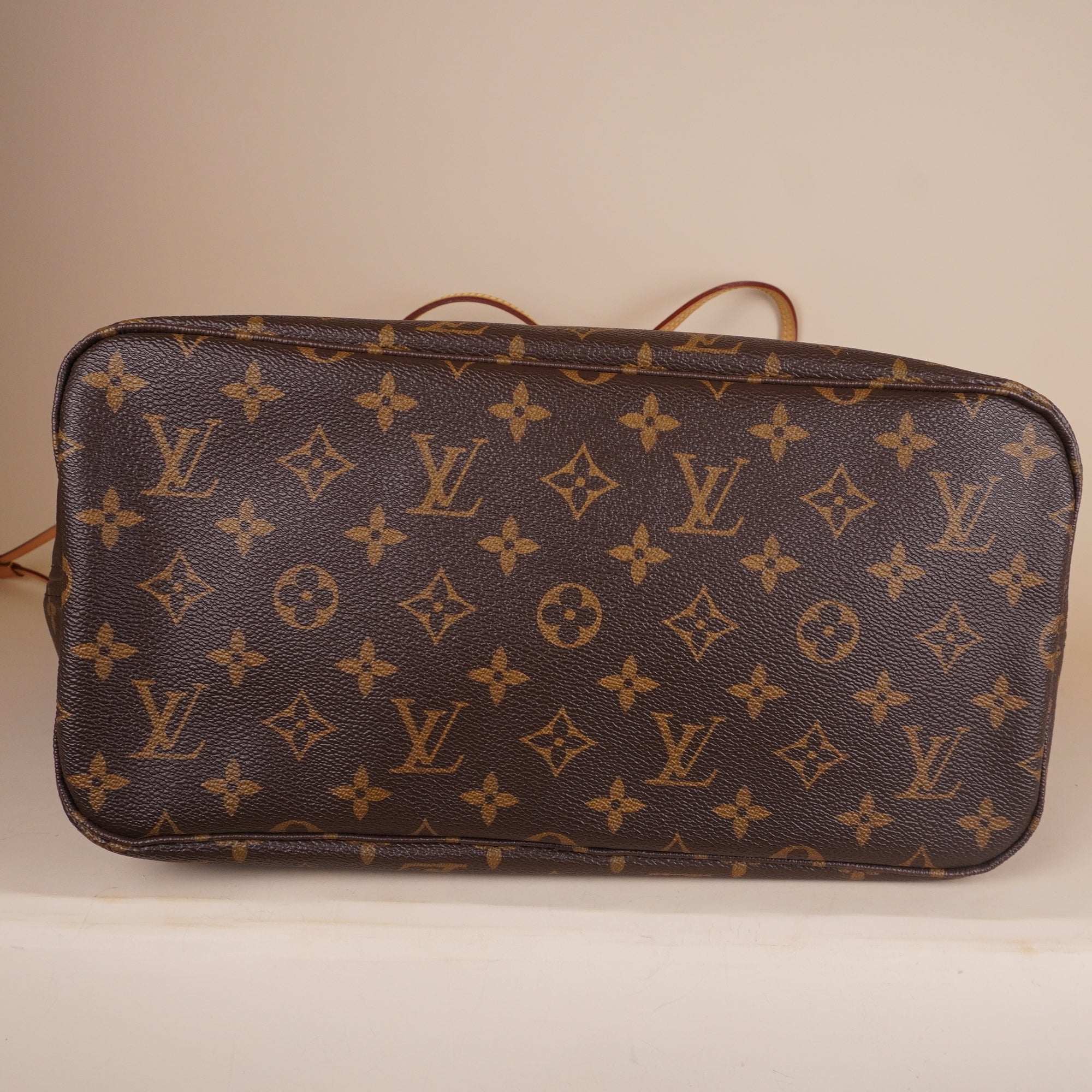 PRE-OWNED LV Brown Monogram Coated Canvas Neverfull MM