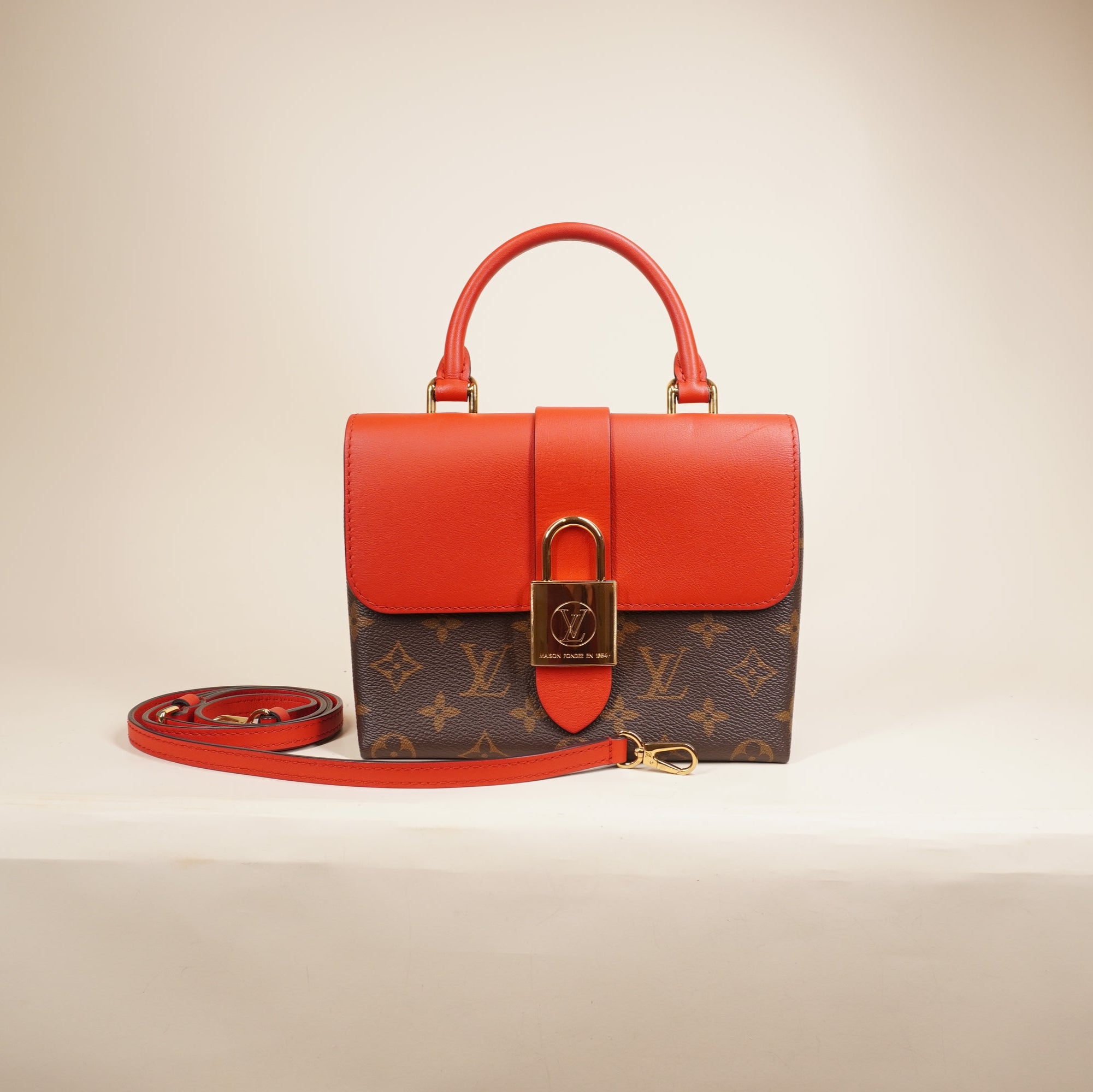 PRE-OWNED LV Monogram Locky BB Coquelicot Shoulder Bag