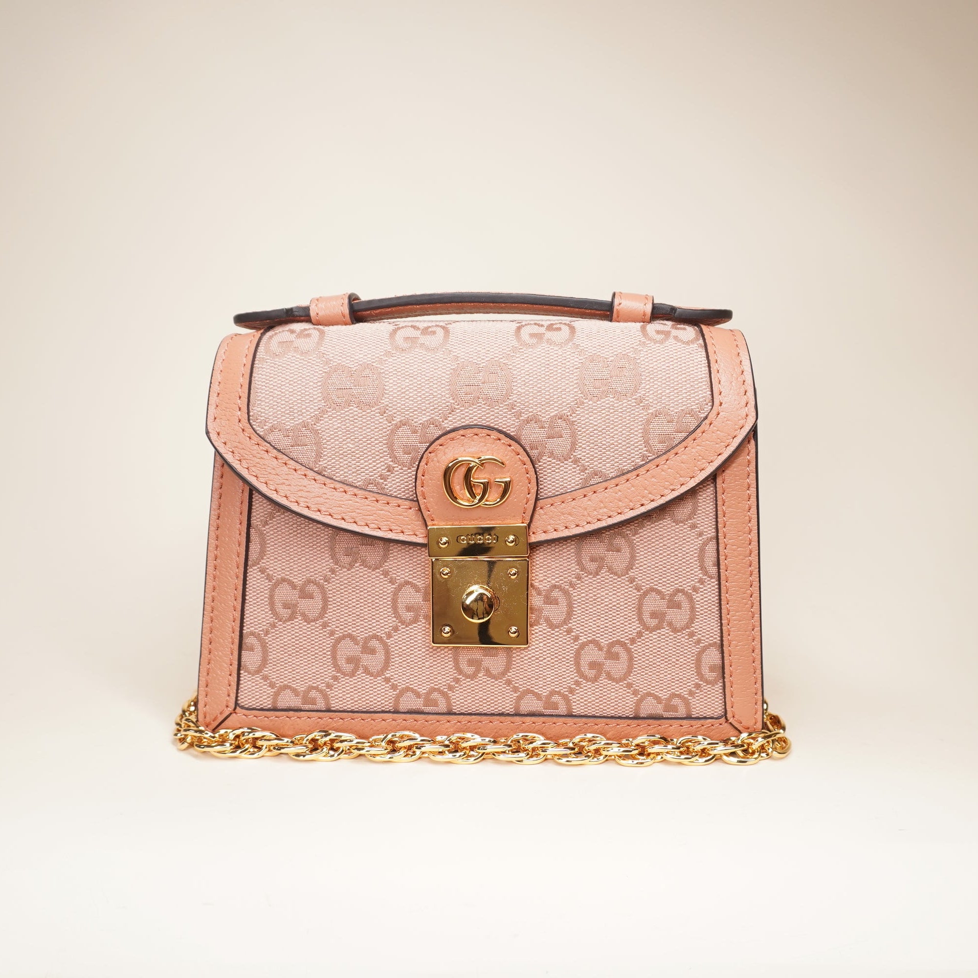 PRE-OWNED Pink Mini Ophidia Shoulder Bag