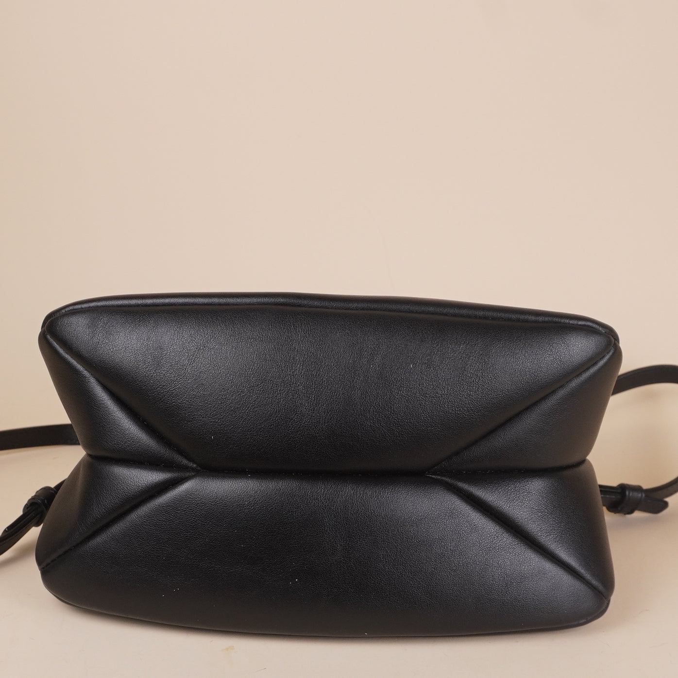 PRE-OWNED Shiny Calfskin Mini Juana Shoulder Bag Black