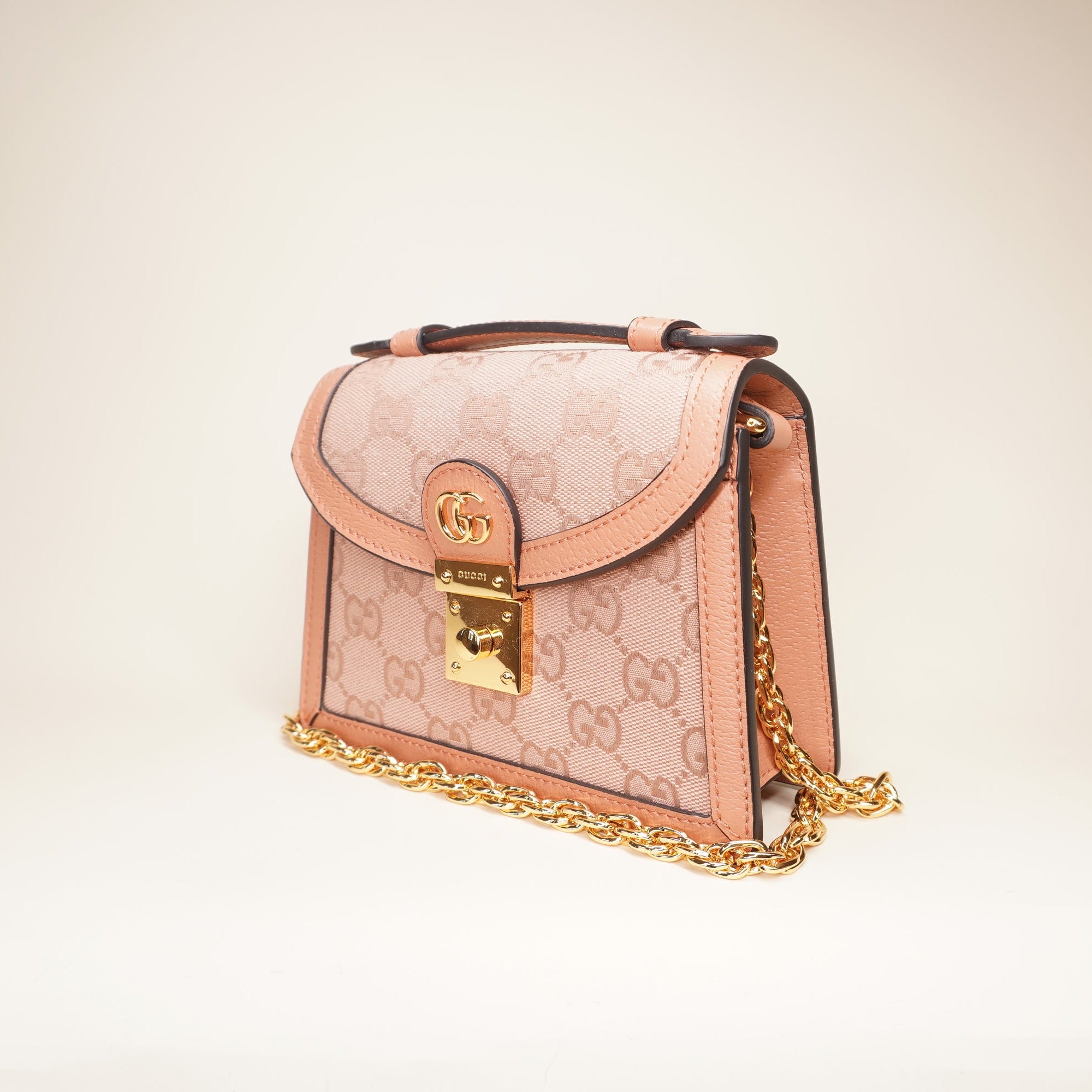 PRE-OWNED Pink Mini Ophidia Shoulder Bag