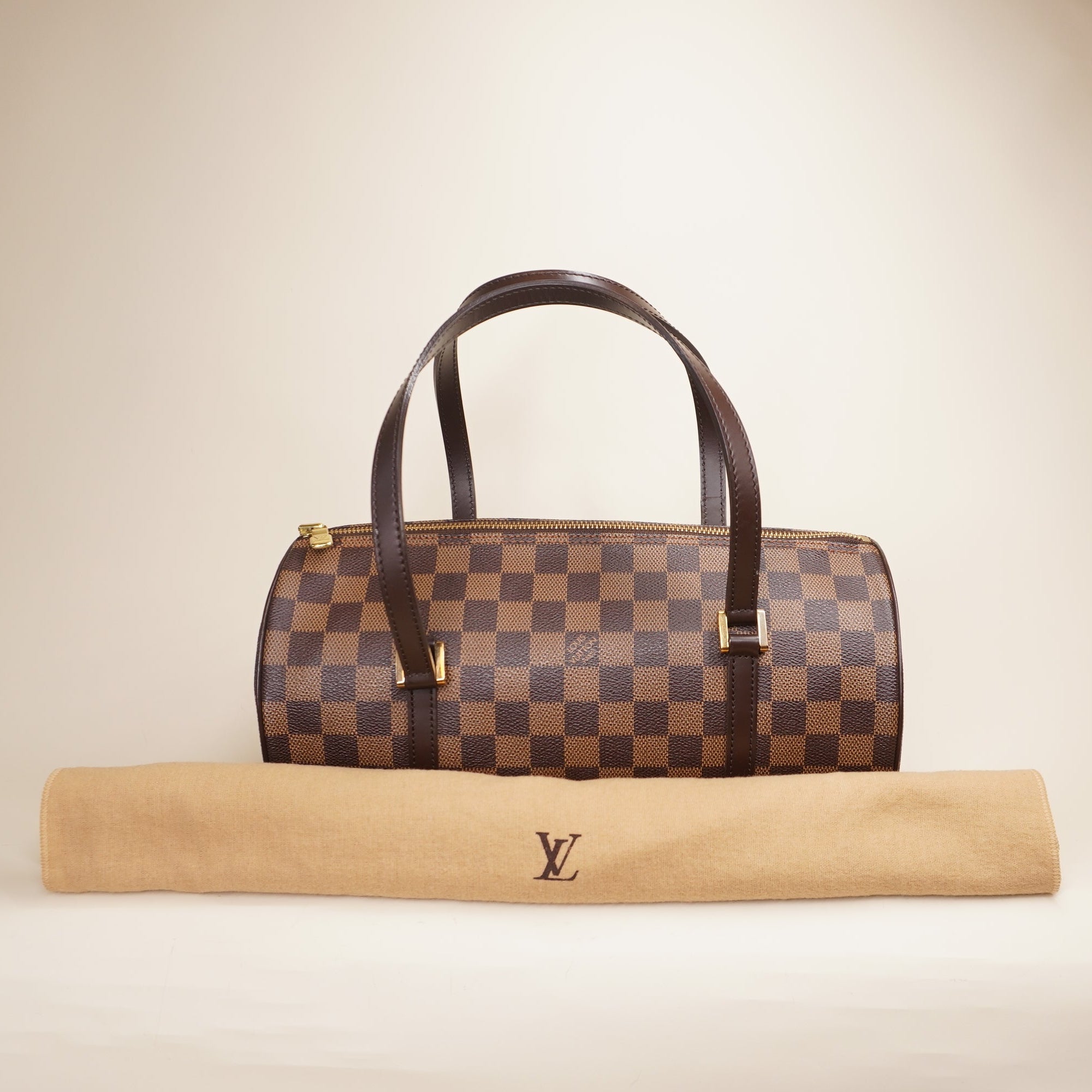 PRE-OWNED LV Damier Ebene Papillon 30 Shoulder Bag