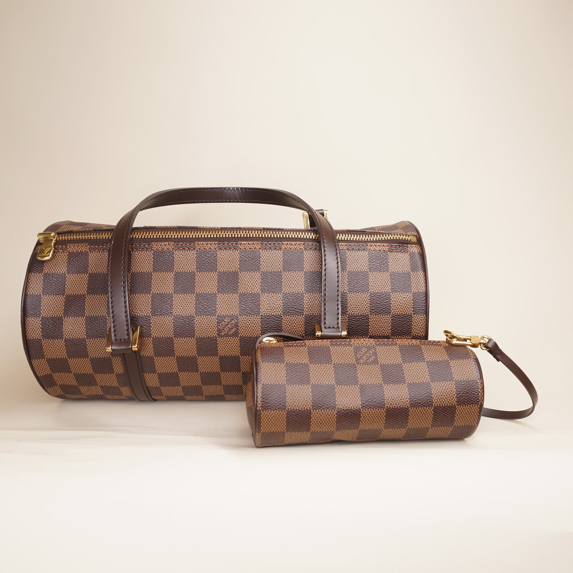 PRE-OWNED LV Damier Ebene Papillon 30 Shoulder Bag