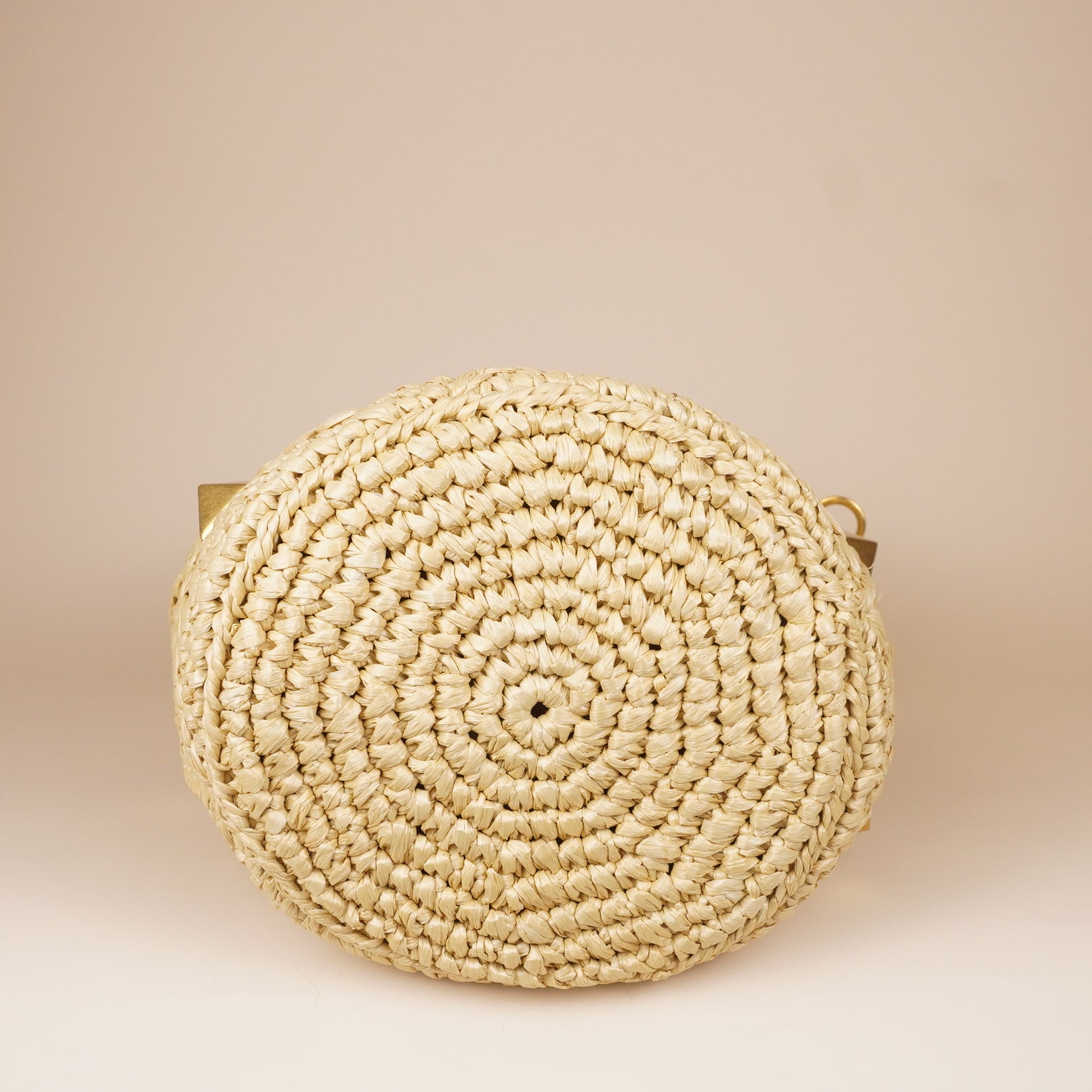 PRE-OWNED Roman Stud Raffia Bucket Bag