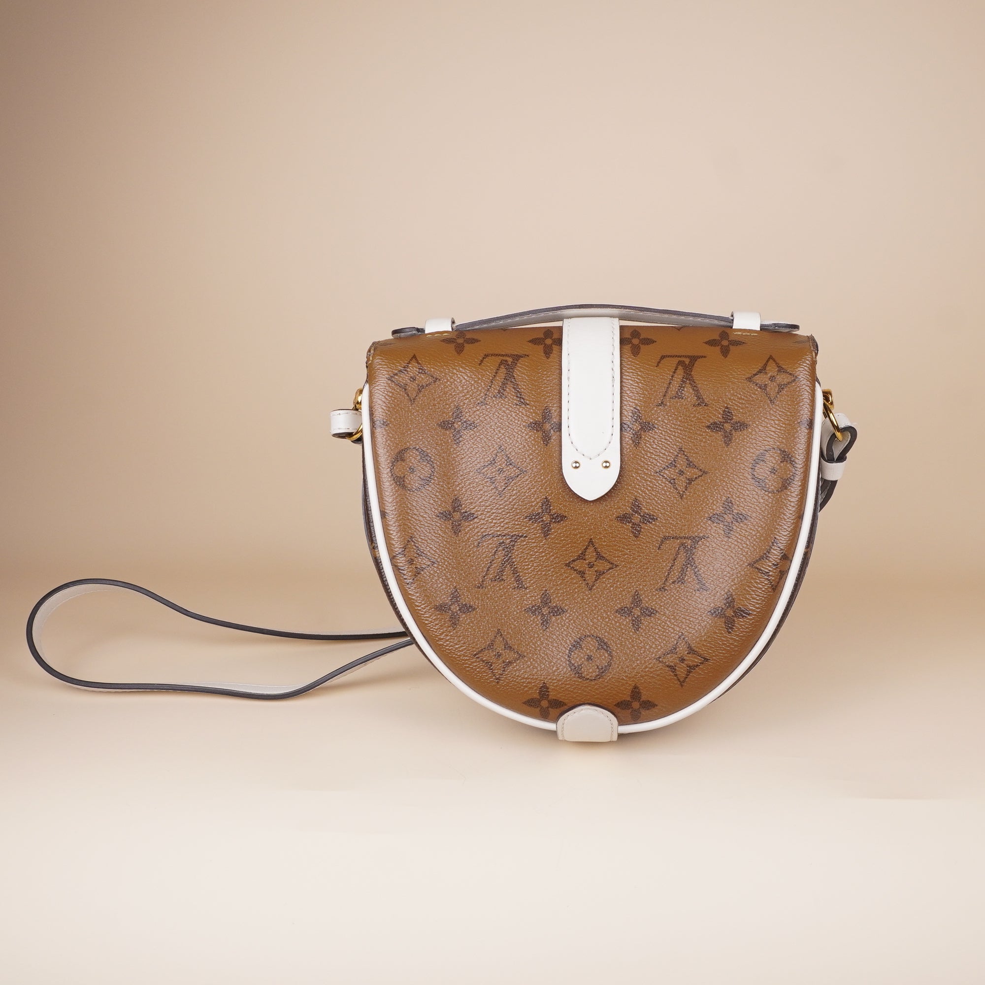 PRE-OWNED LV White Reverse Monogram Canvas Chantilly Lock Bag