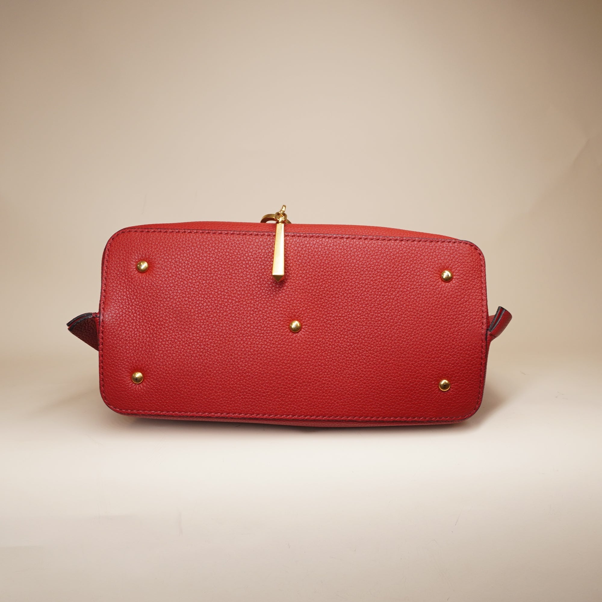 PRE-OWNED Medium VLogo Red Leather Tote Shoulder Bag