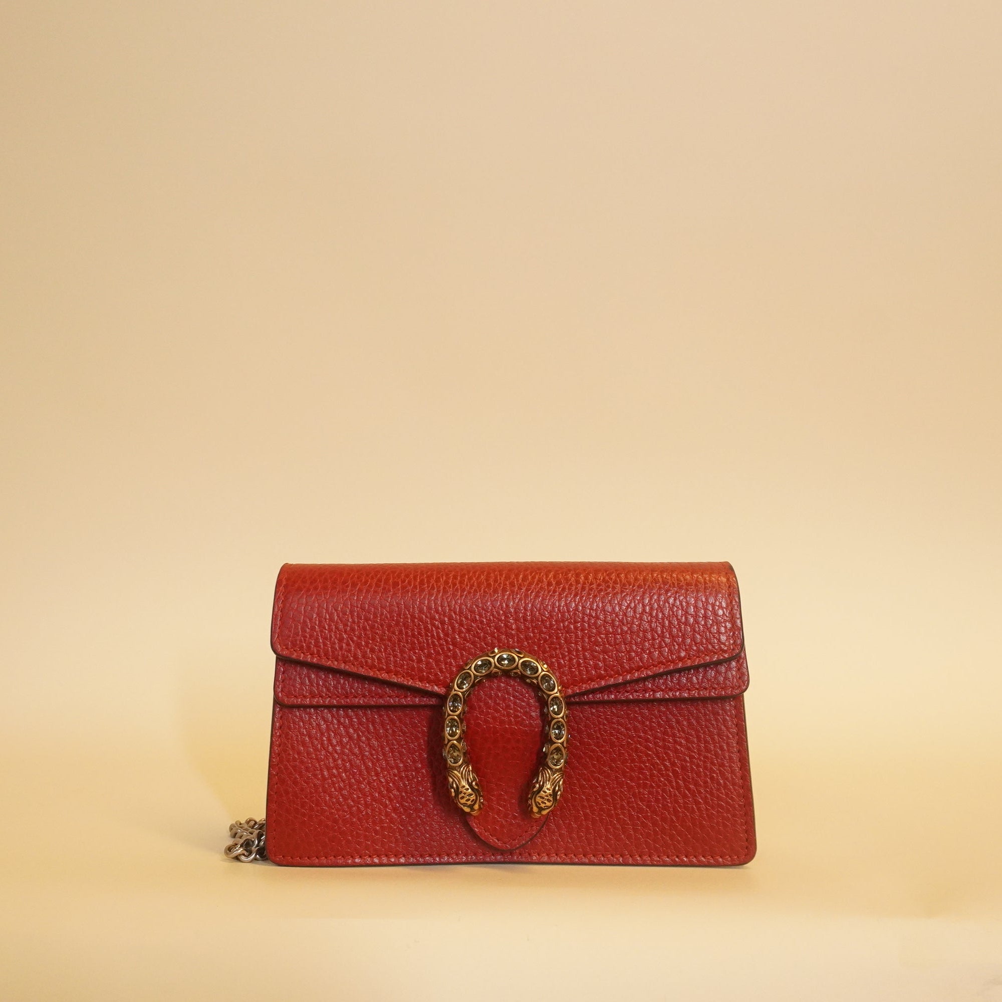 Bolso Dionysus Super Mini de piel de becerro roja GG USADO