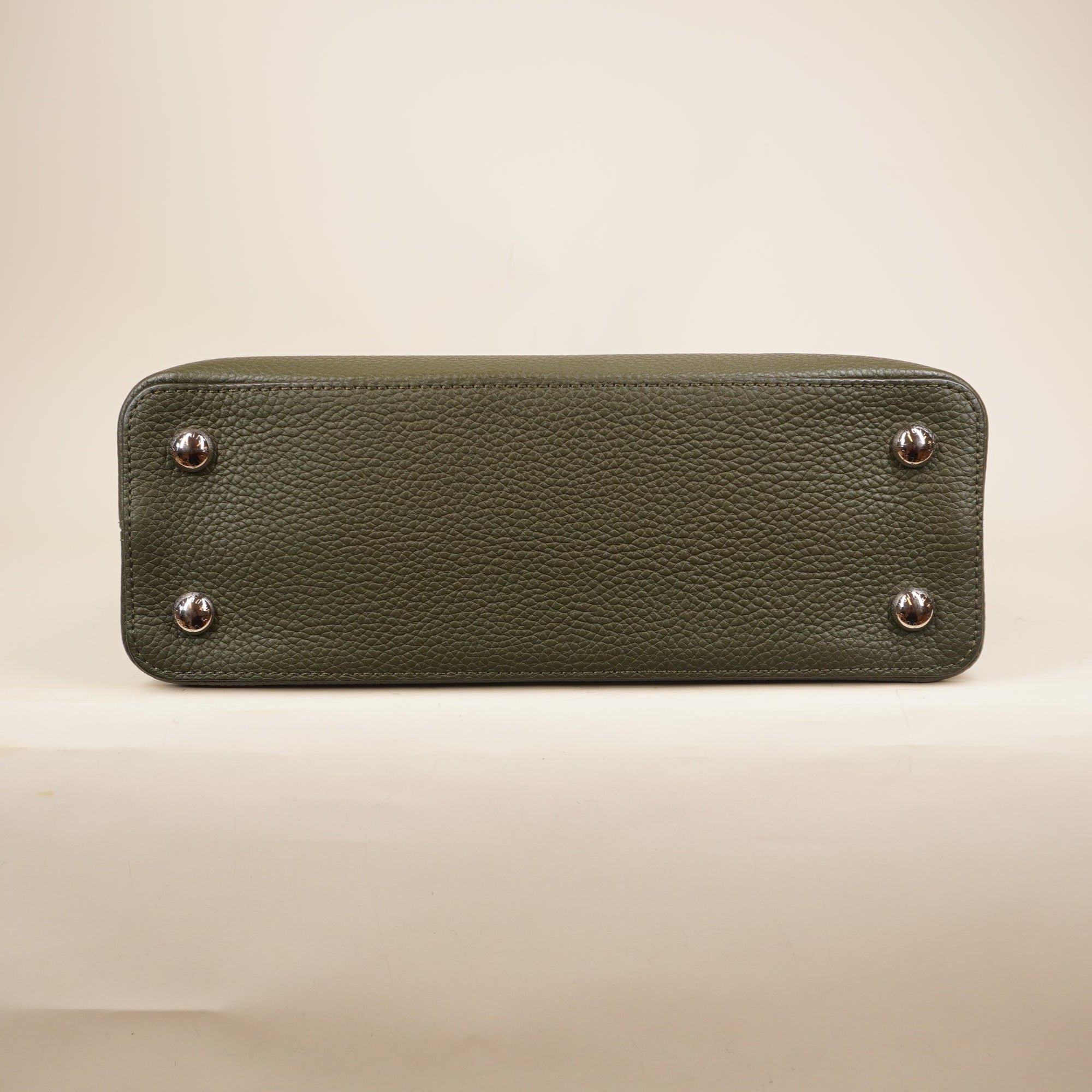 PRE-OWNED Taurillon Capucines BB Green Python Shoulder bag