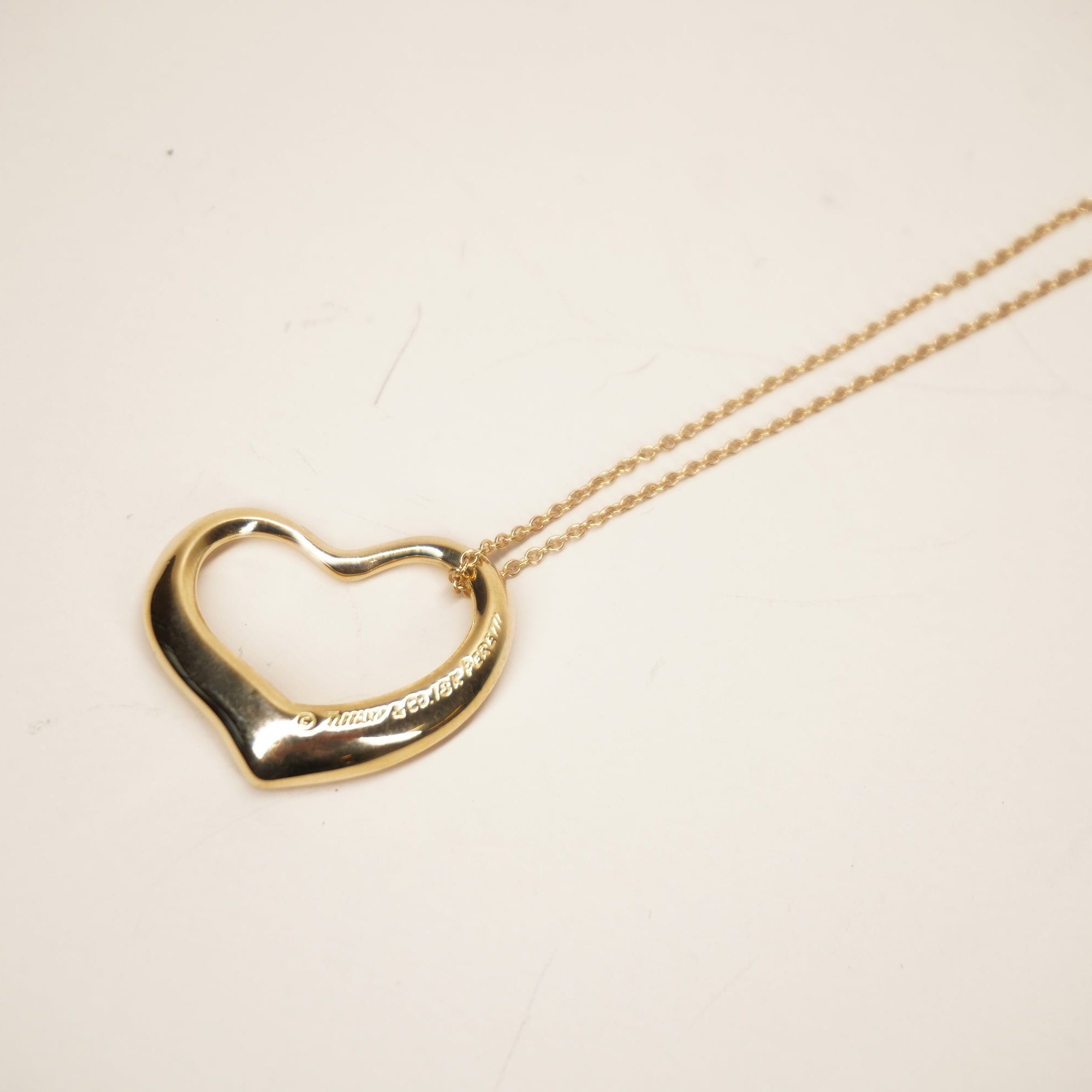 PRE-OWNED Open Heart Necklace 18K Yellow Gold