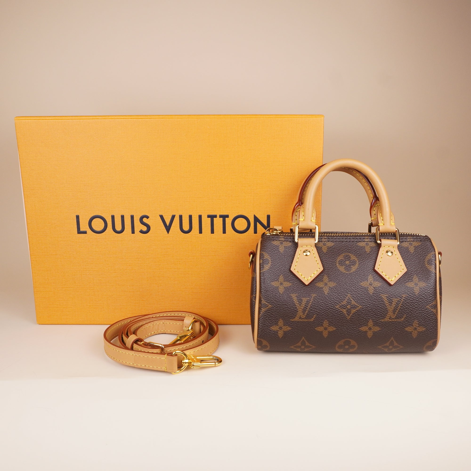 PRE-OWNED LV Monogram Nano Speedy Bandouliere