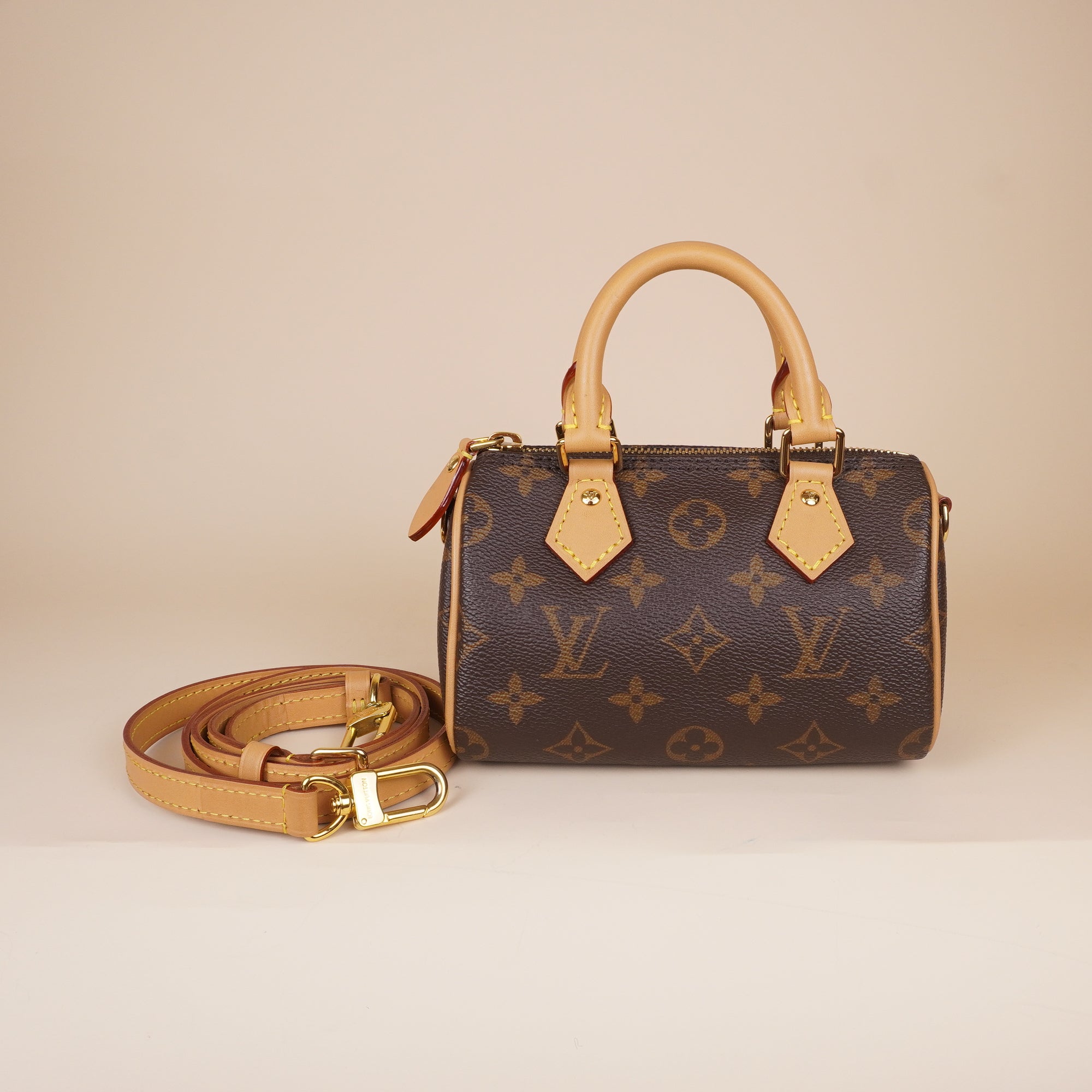 PRE-OWNED LV Monogram Nano Speedy Bandouliere