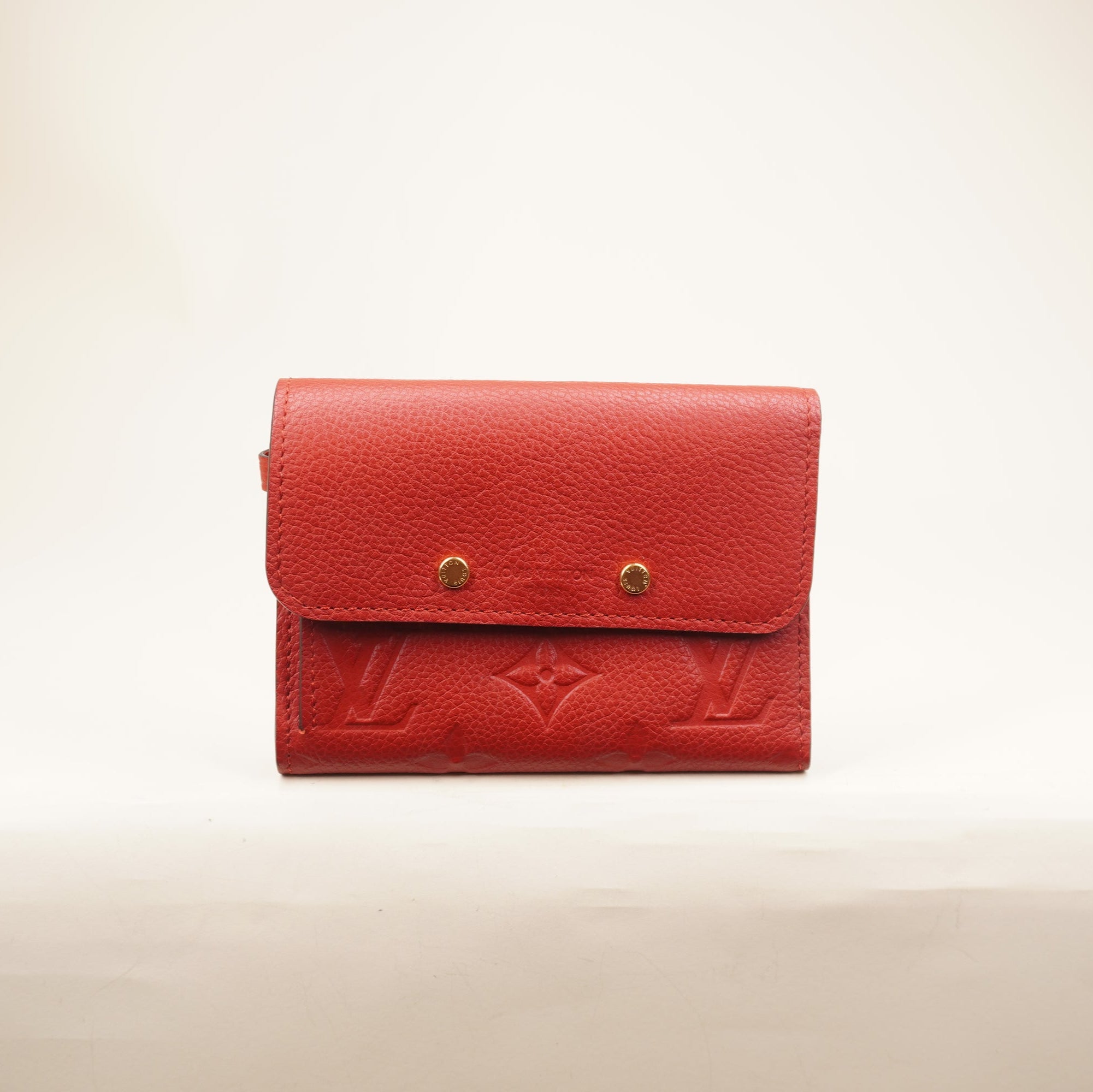 PRE-OWNED LV Red Empreinte Pont-Neuf Compact Wallet