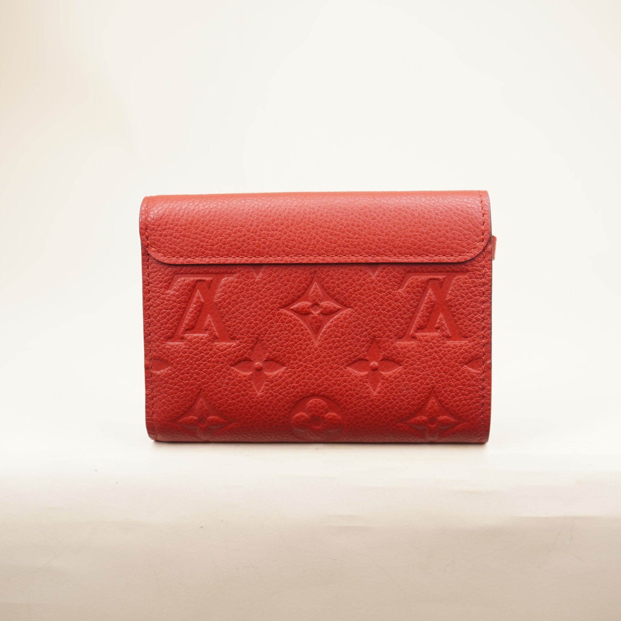 PRE-OWNED LV Red Empreinte Pont-Neuf Compact Wallet
