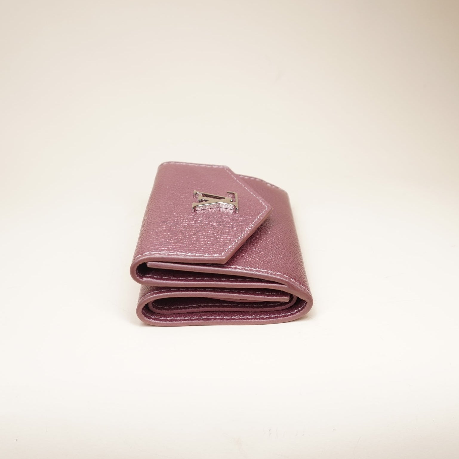 PRE-OWNED LV Lockmini Short Wallet Lockme Pink Silver