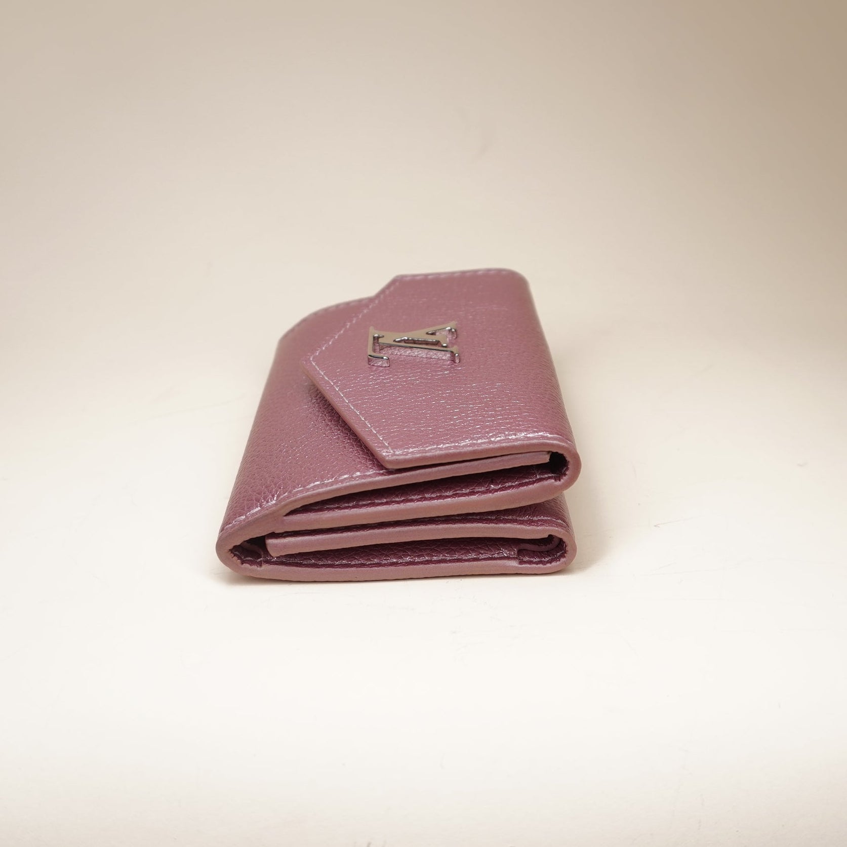PRE-OWNED LV Lockmini Short Wallet Lockme Pink Silver