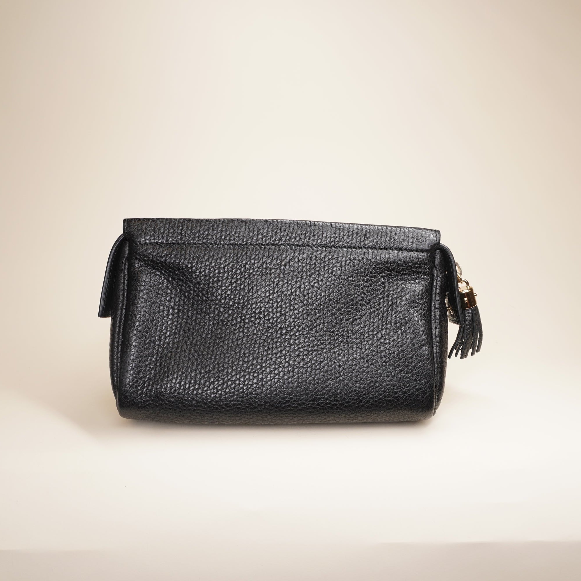 PRE-OWNED Black Pebbled Leather Soho Cosmetic Pouch