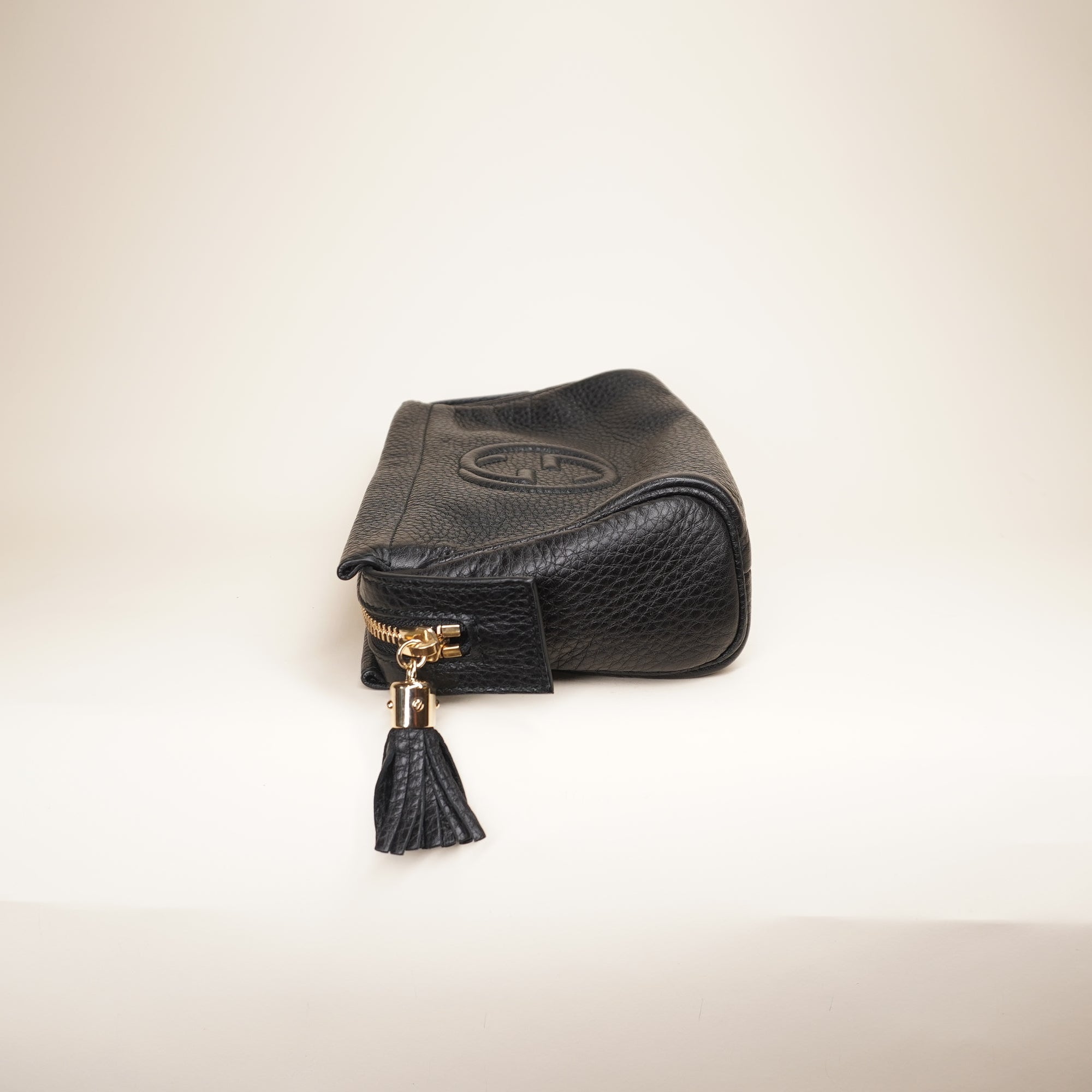PRE-OWNED Black Pebbled Leather Soho Cosmetic Pouch
