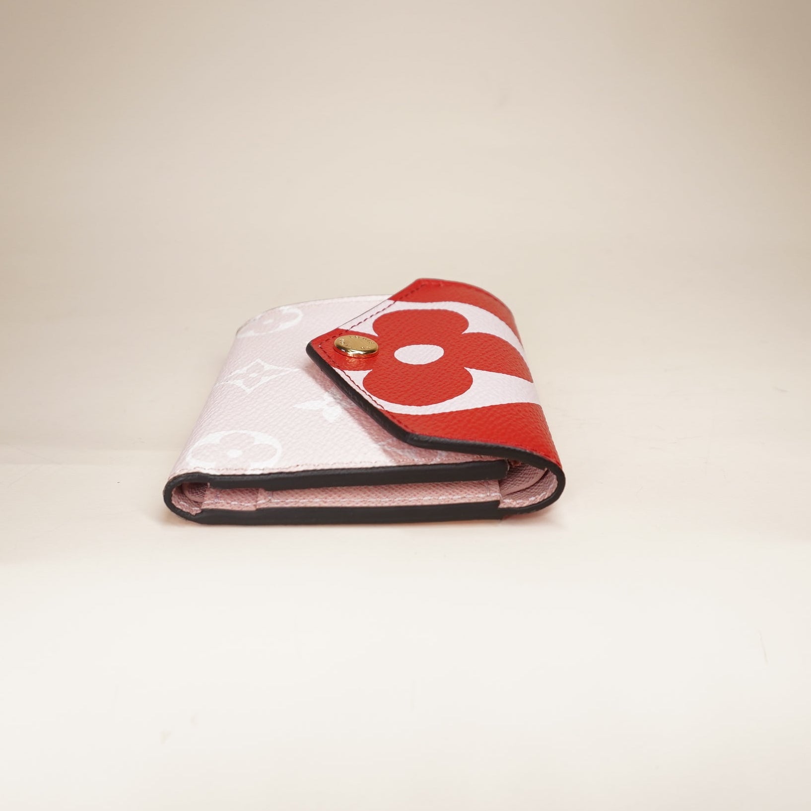 PRE-OWNED LV Rouge Rose Monogram Giant Canvas Zoé Wallet