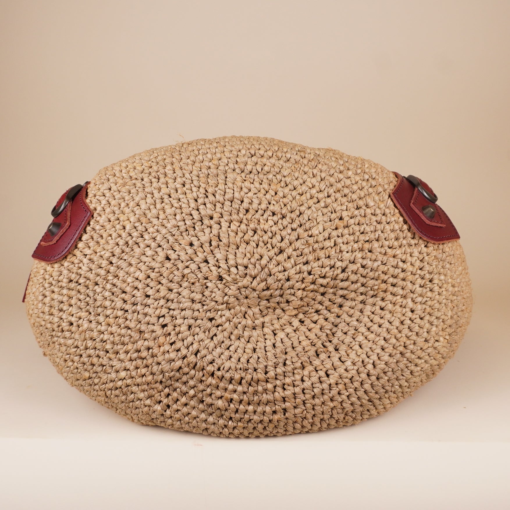 PRE-OWNED Raffia Calfskin Panier Basket Tote