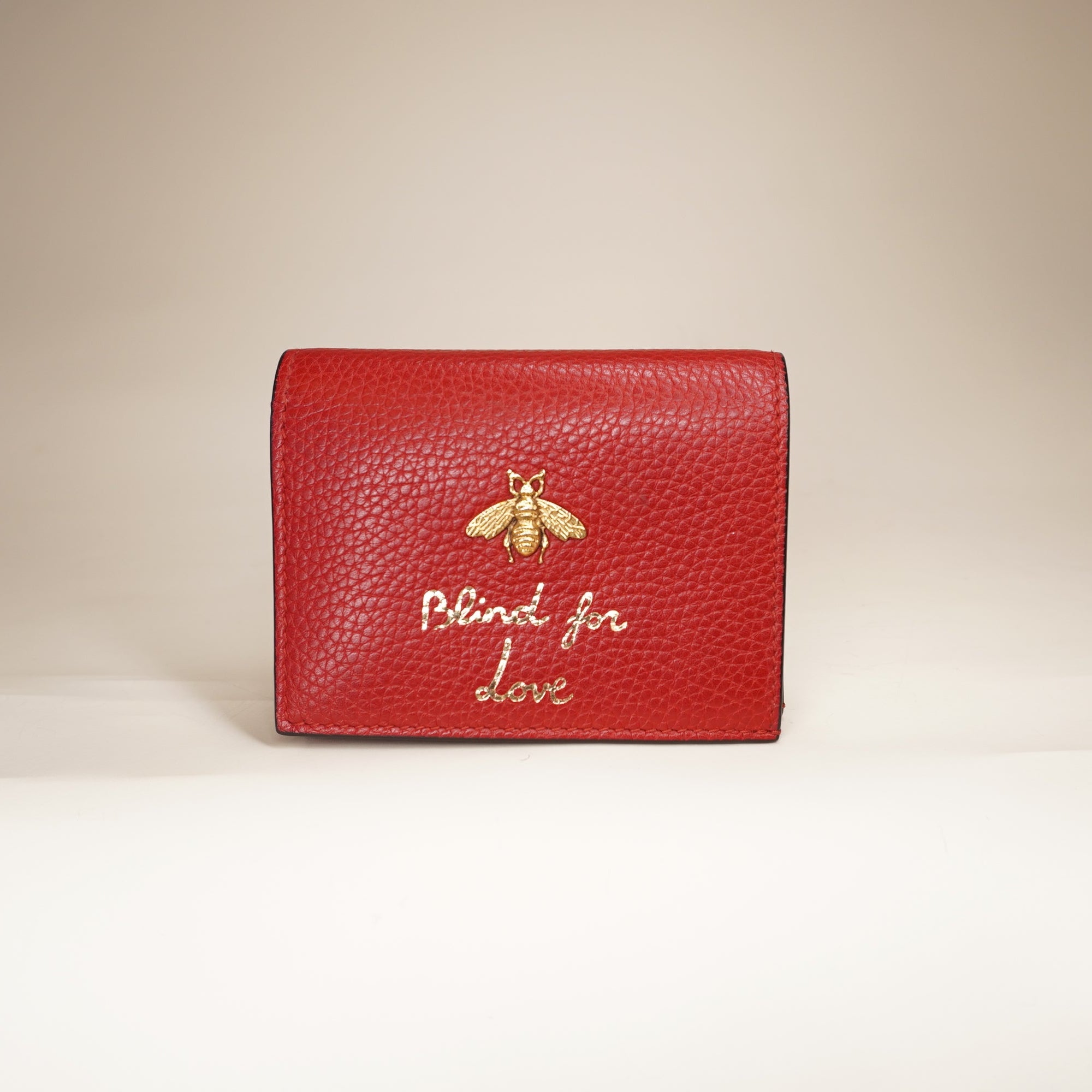 PRE-OWNED Blind For Love Bee Accent Red Compact Wallet