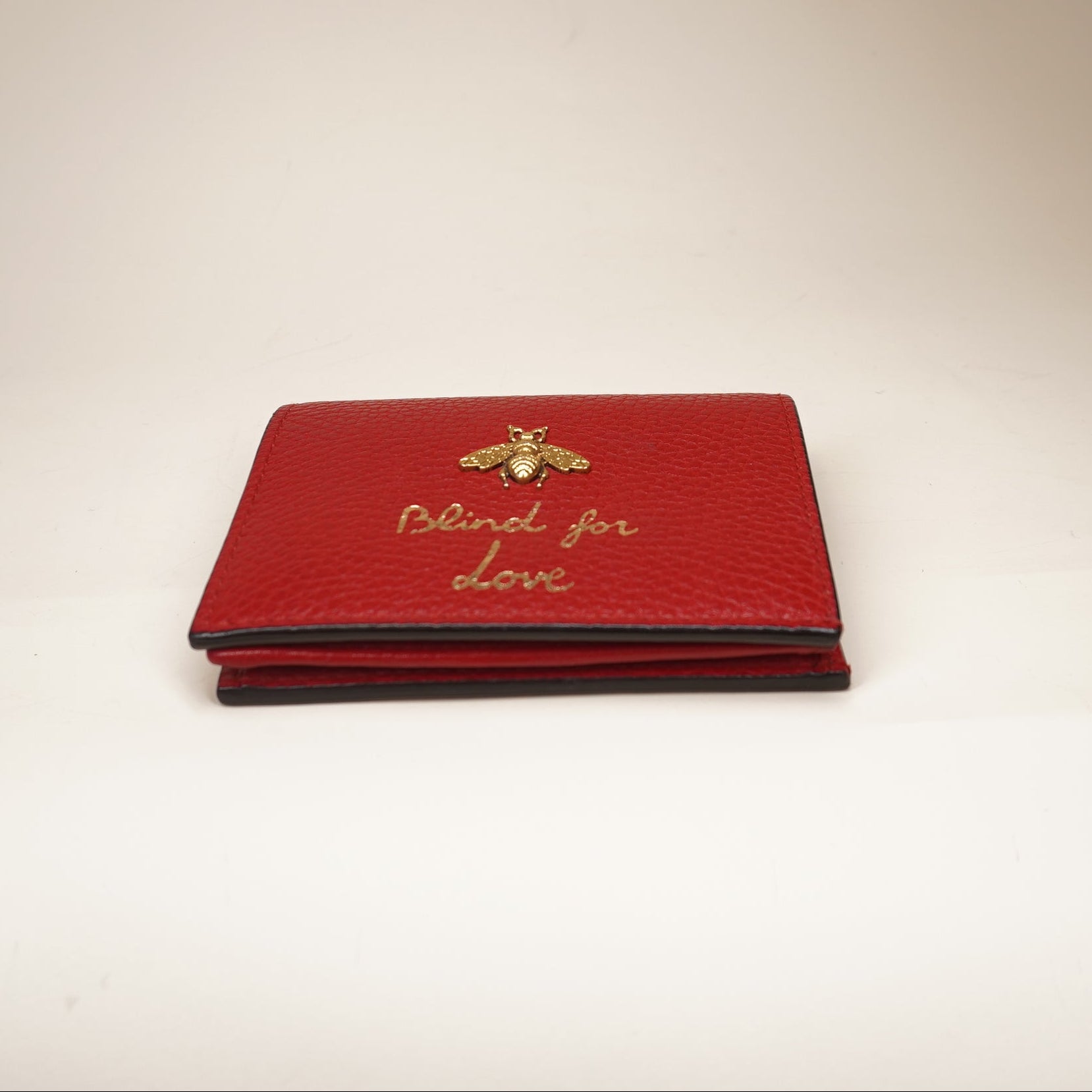 PRE-OWNED Blind For Love Bee Accent Red Compact Wallet