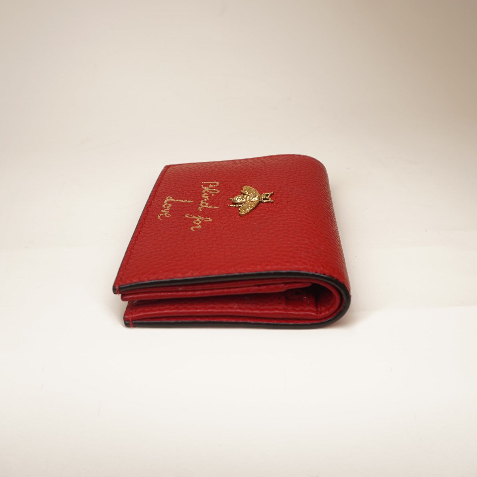 PRE-OWNED Blind For Love Bee Accent Red Compact Wallet