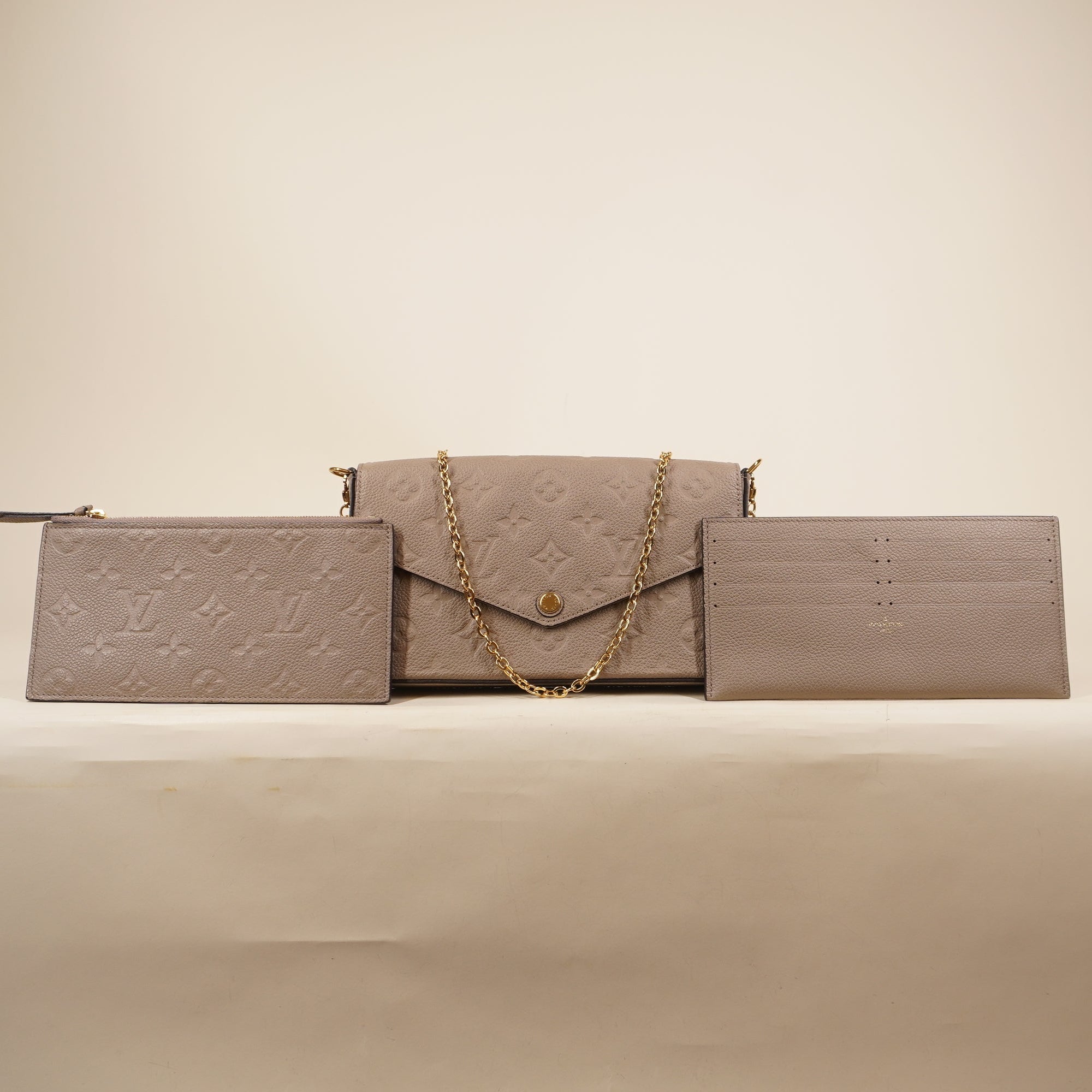 PRE-OWNED Empreinte Pochette Felicie Chain Wallet Tourterelle
