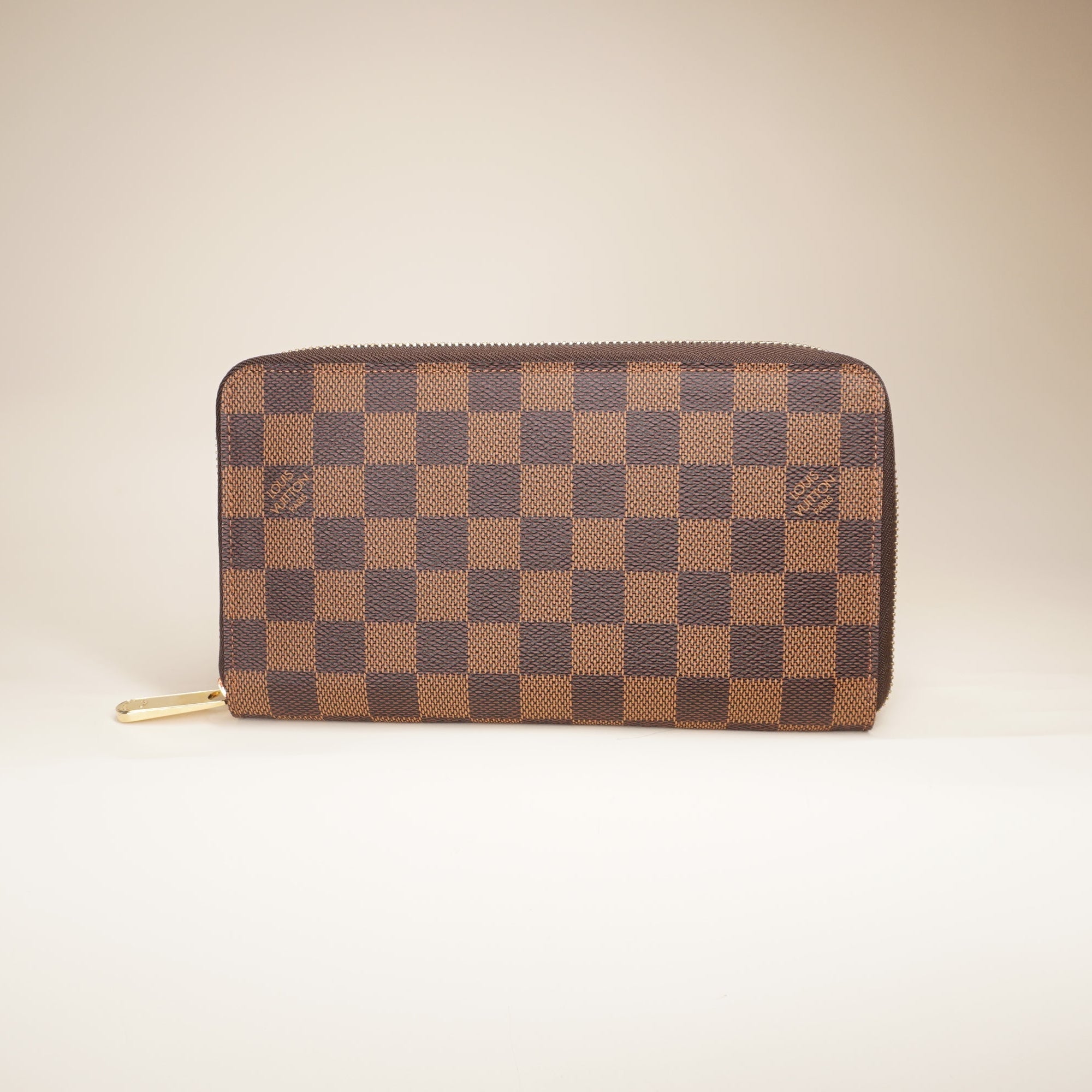 PRE-OWNED LV Damier Ebene Canvas Zippy Organizer Wallet