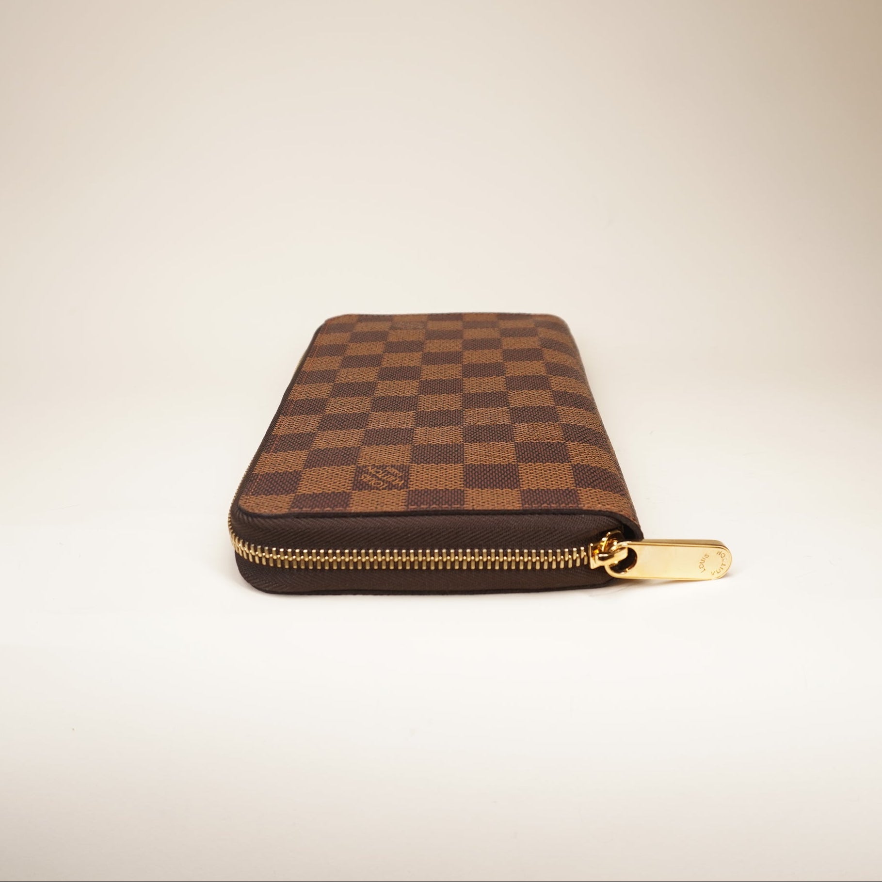 PRE-OWNED LV Damier Ebene Canvas Zippy Organizer Wallet